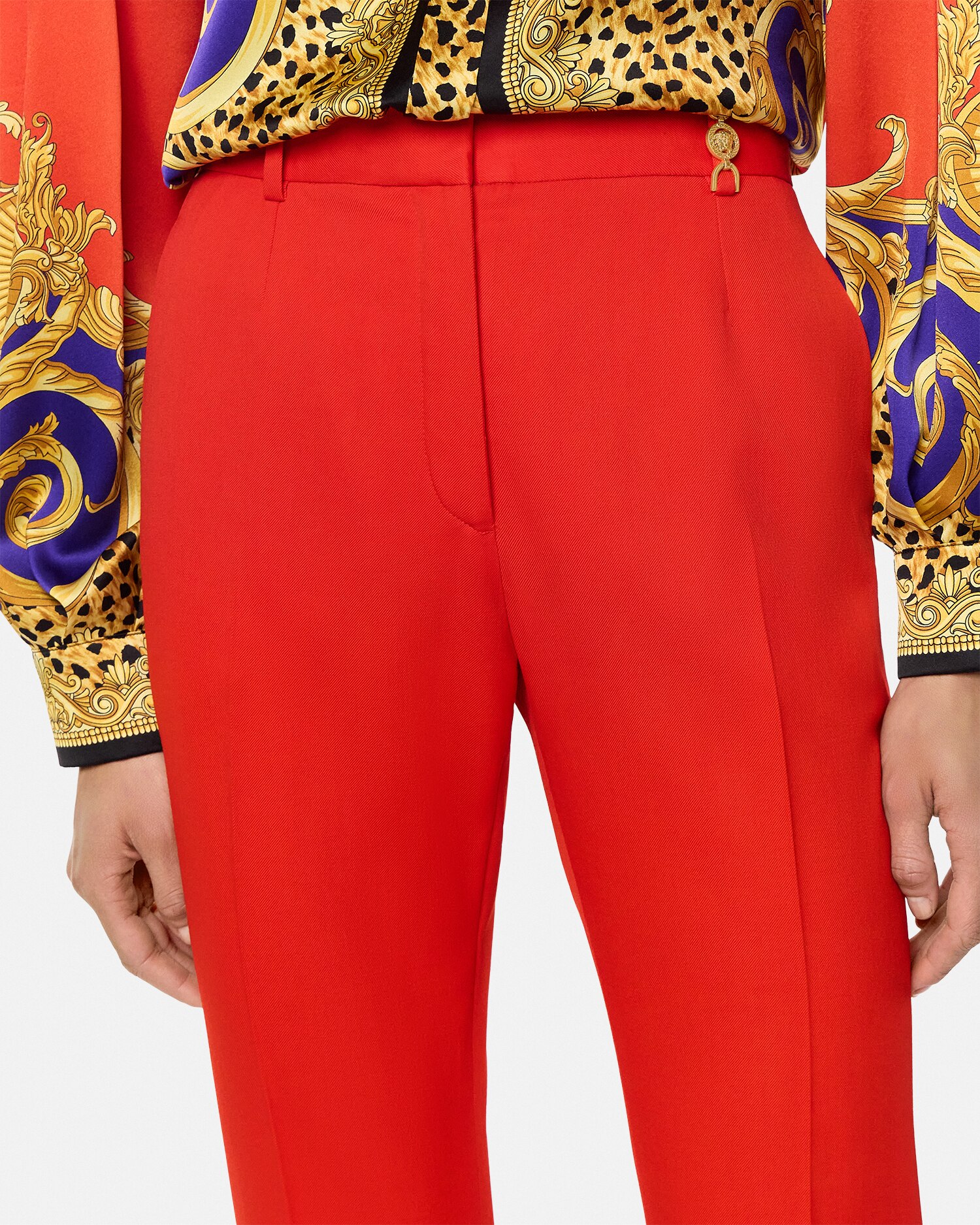 【versace】DV ウール パンツ ウール パンツ DV レッド | VERSACE JP