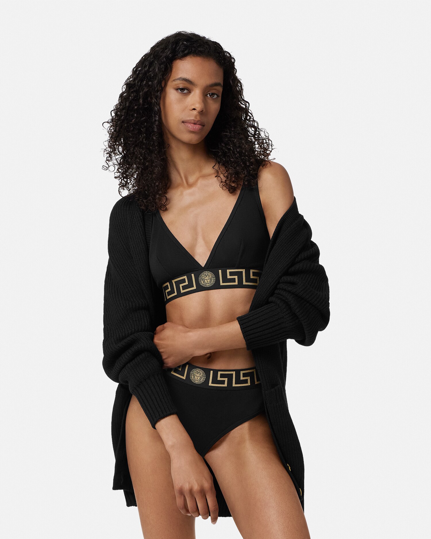 グレカ ボーダー トライアングル ブラレット ブルー | VERSACE JP