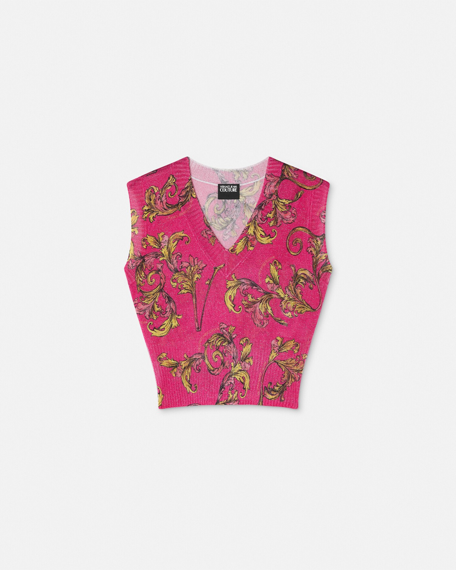 VERSACE JEANS COUTURE クロップド丈 ラメニットセーター M VERSACE JEANS COUTURE クロップド丈 ラメニットセーター M