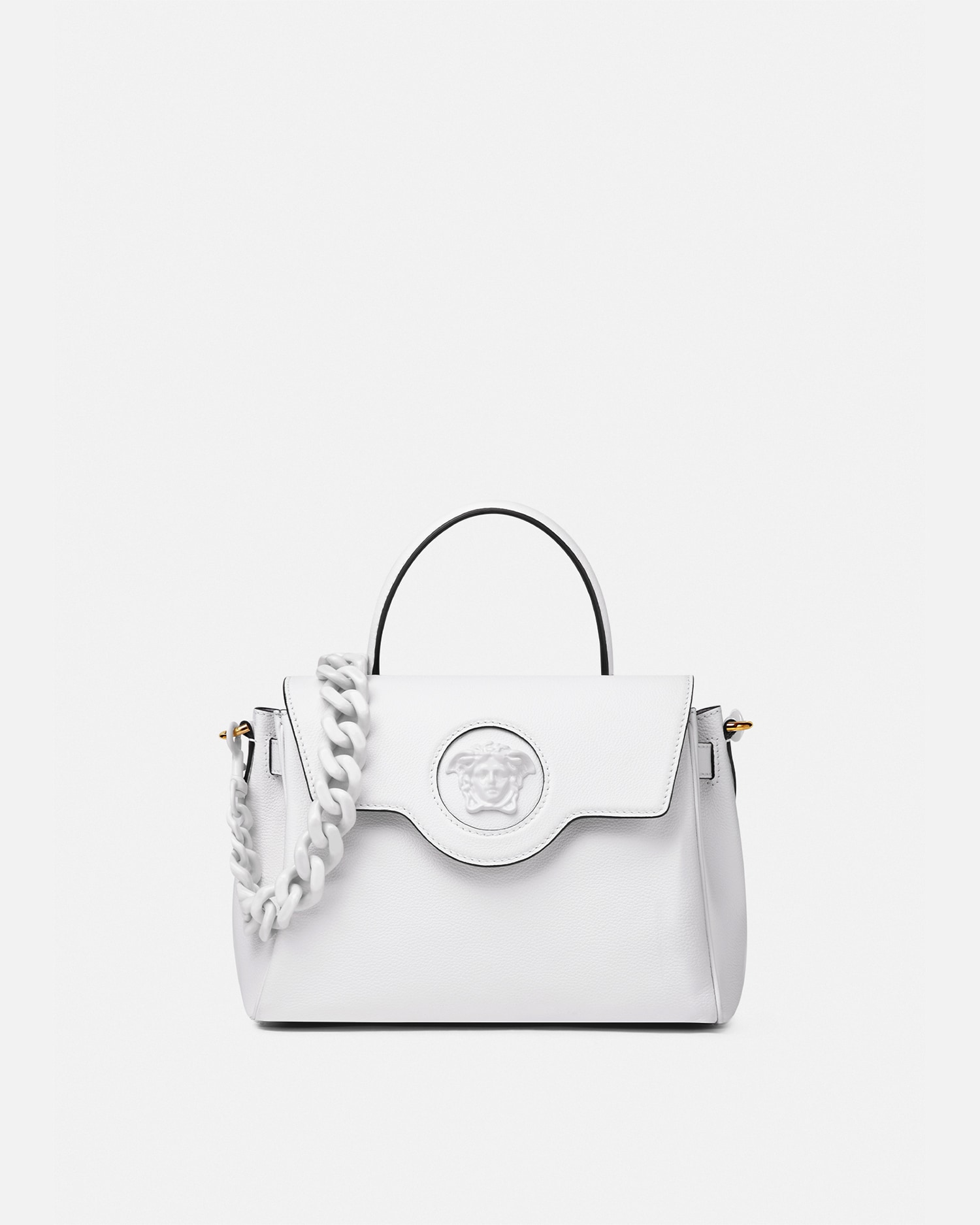 ラ メドゥーサ レザー トップハンドル ブラック | VERSACE JP