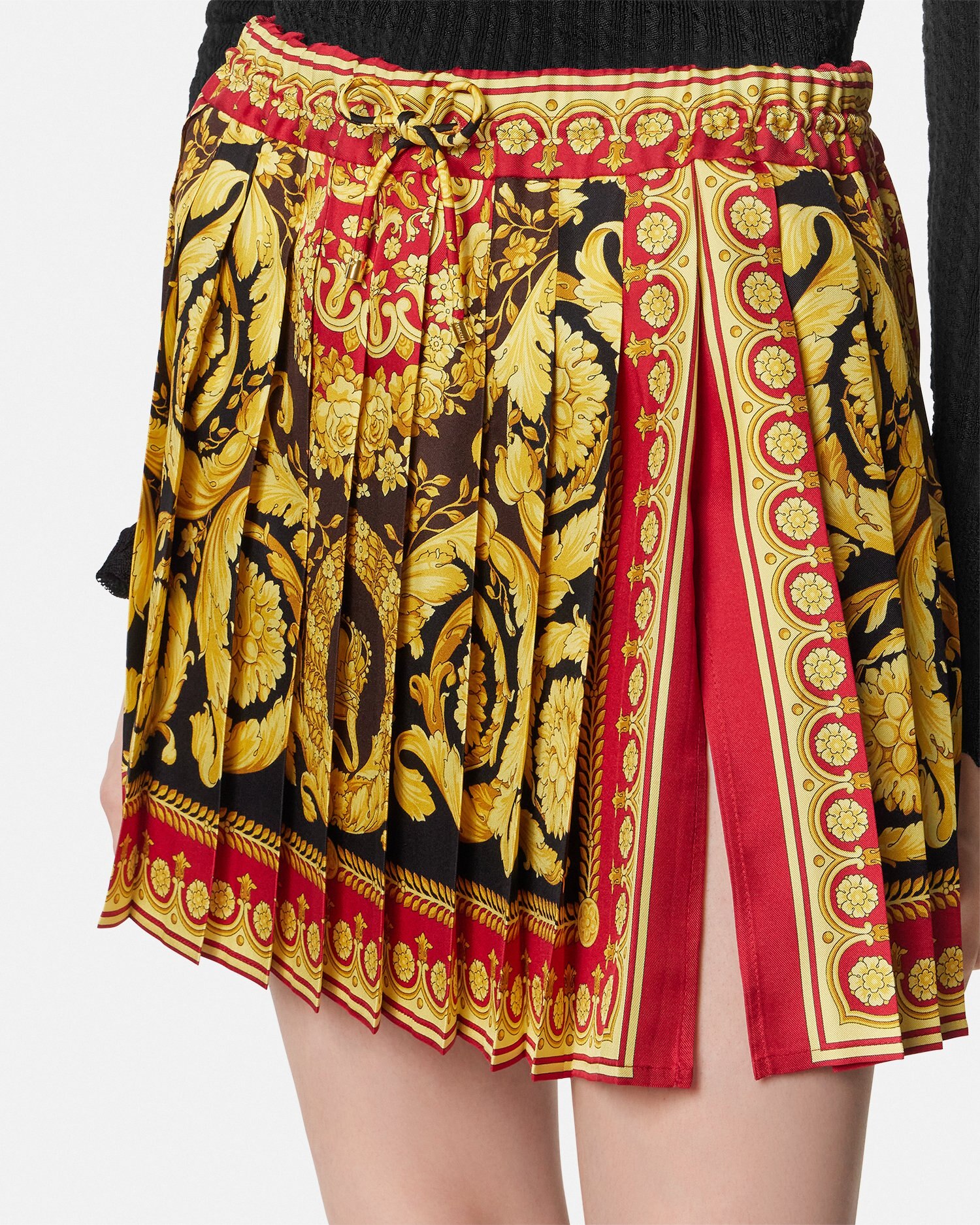 プリーツ ミニ スカート バロッコ レッド,プリント | VERSACE JP