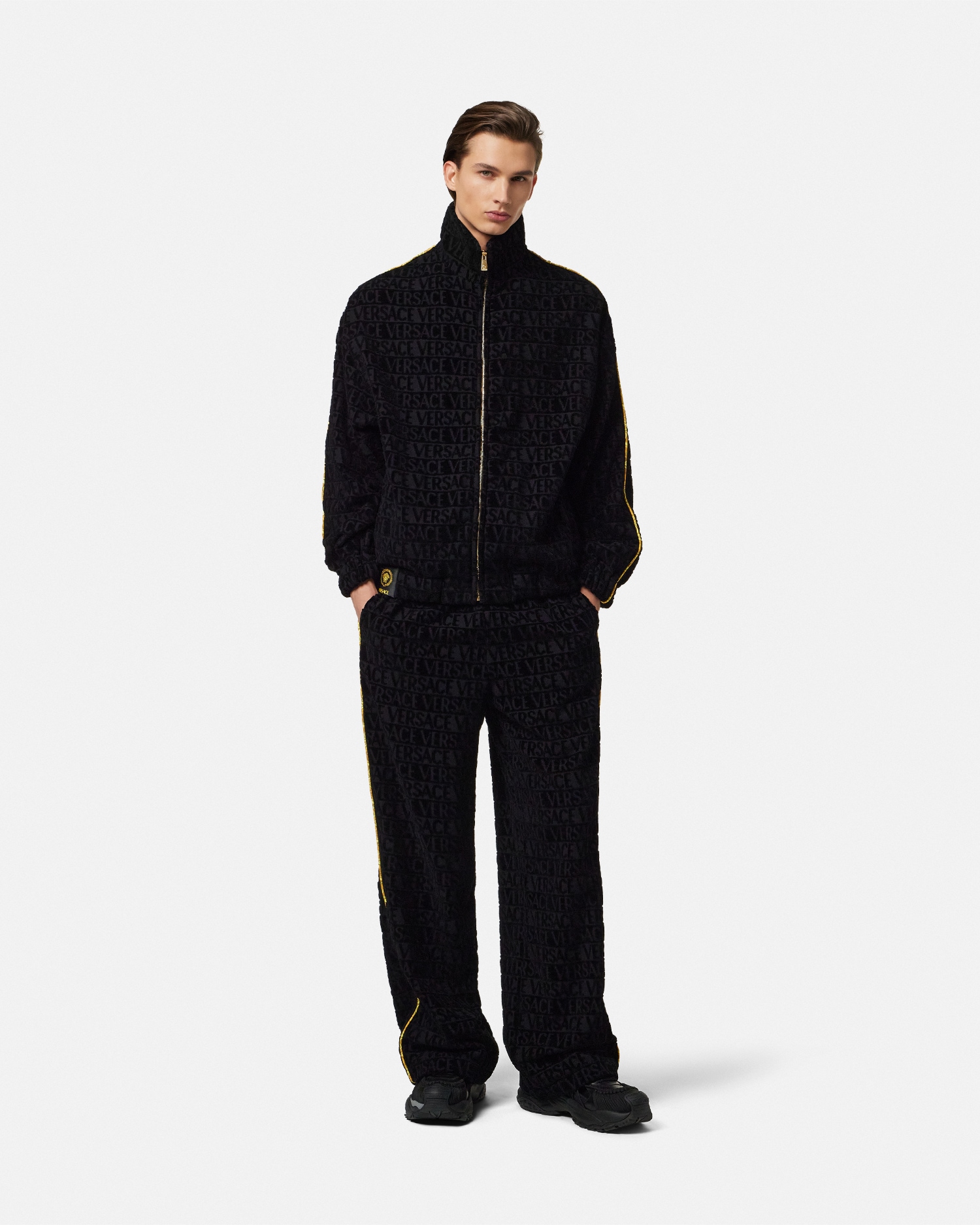 ジッパー スウェットシャツ I ♡ バロック ブラック,プリント | VERSACE JP