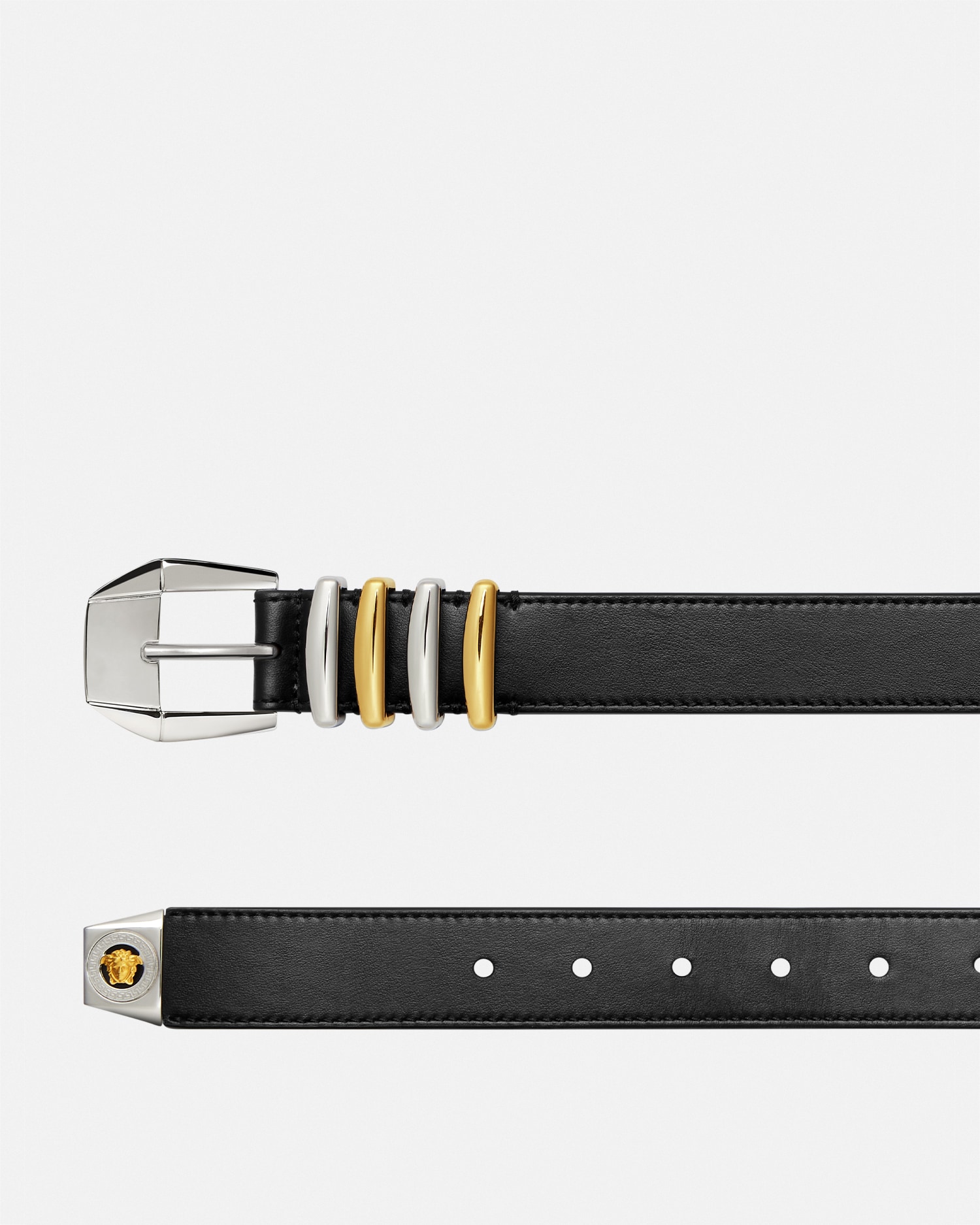 メドゥーサ ヘリテージ レザー ベルト 3 cm ブラック | VERSACE JP