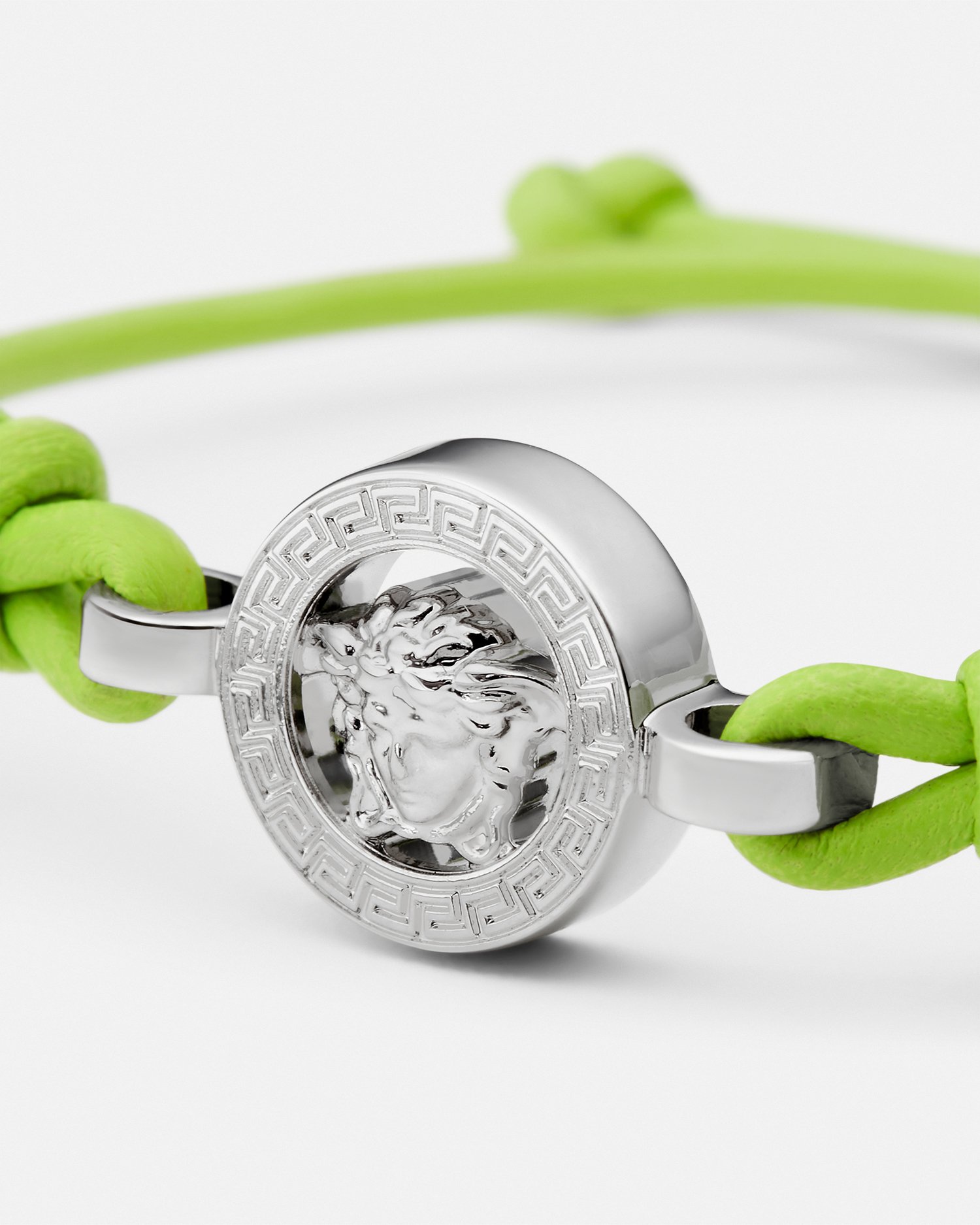 レザー ブレスレット メドゥーサ '95 ブルー,シルバー | VERSACE JP