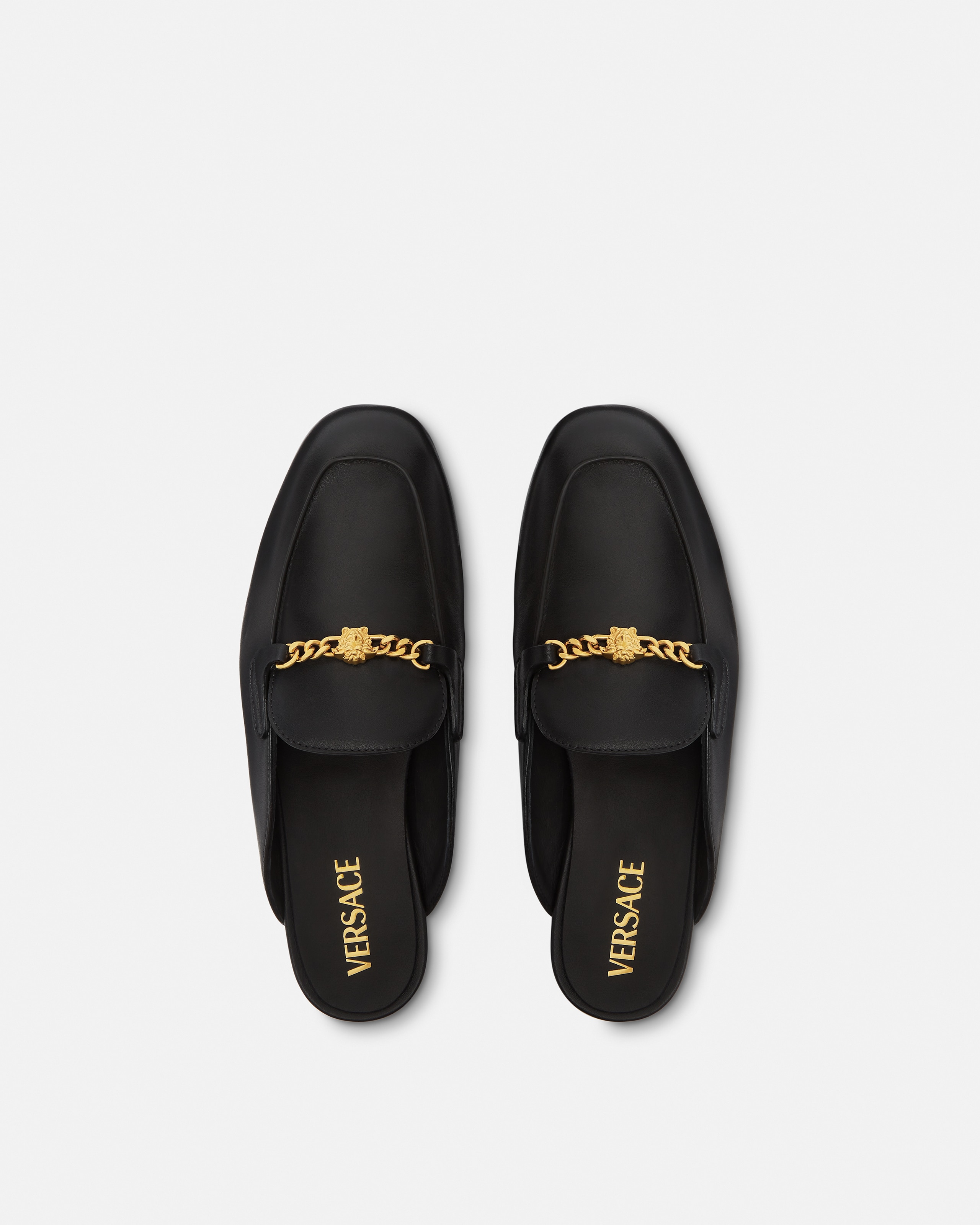 メドゥーサ レザー ローファー ブラック,ゴールド | VERSACE JP