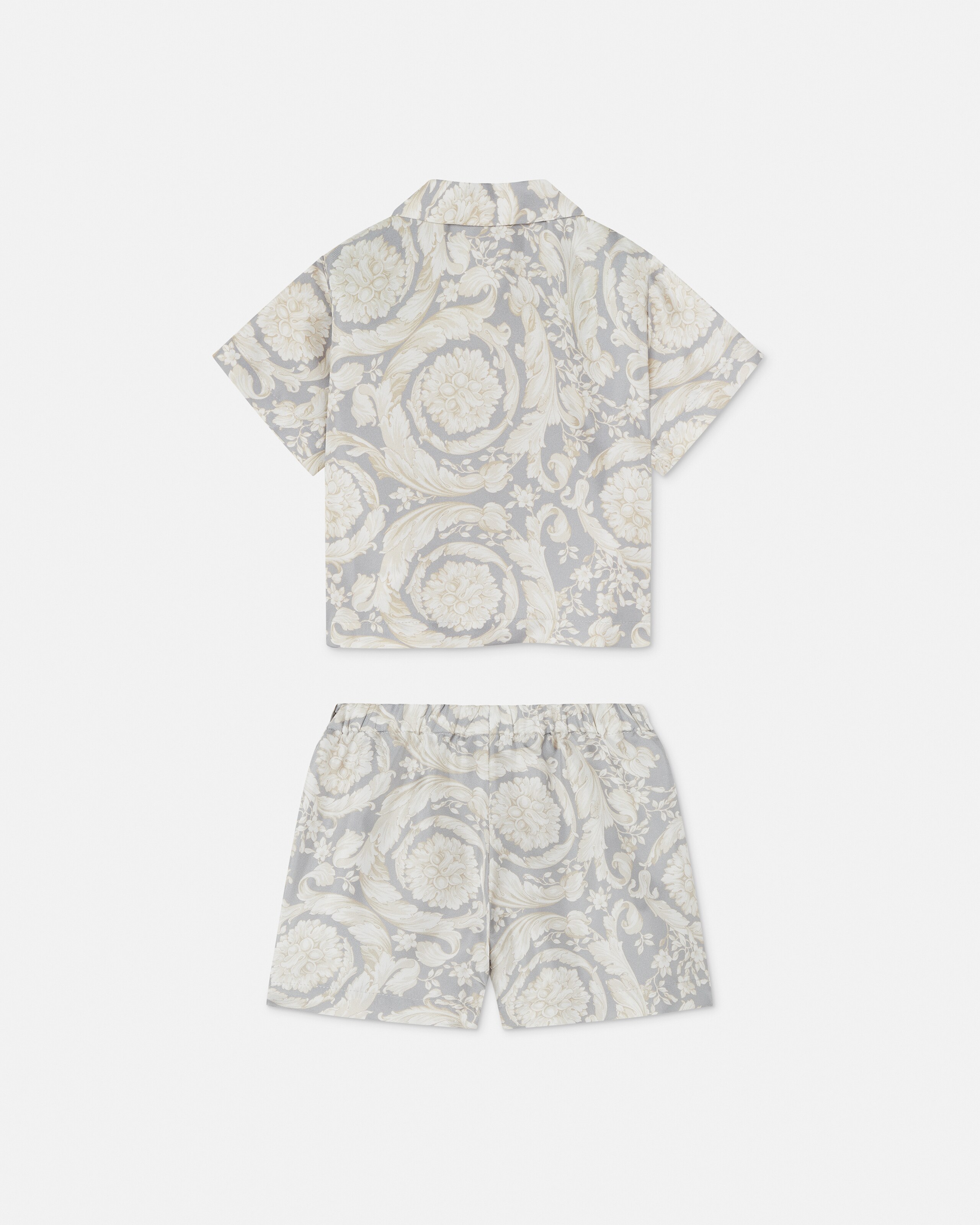 ベビー プリント シルク ツイル シャツ セット グレー | VERSACE JP