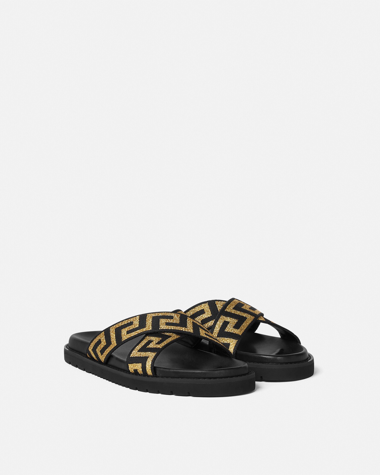 ジャカード ナッパ サンダル ブラック | VERSACE JP