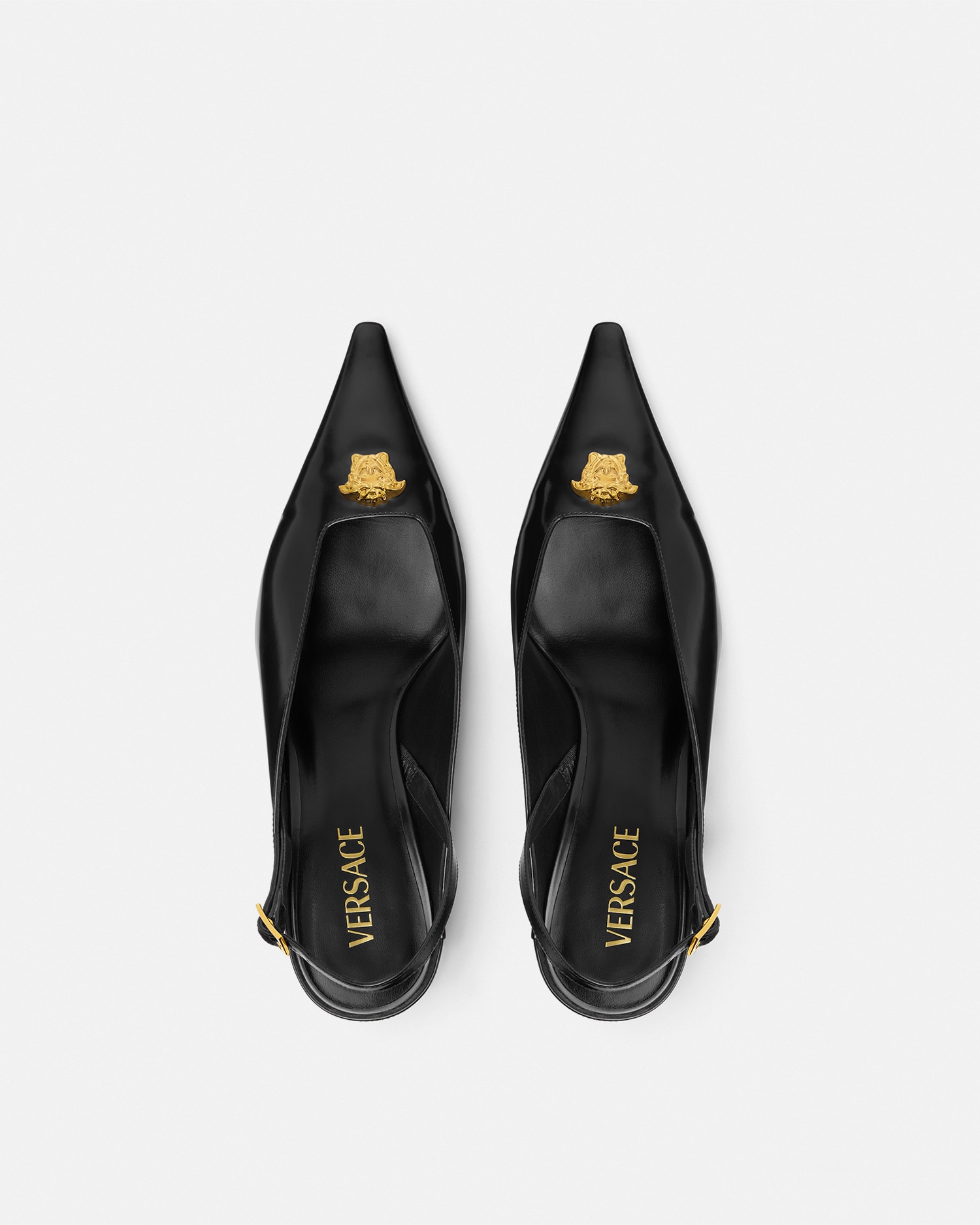 VERSACE★素敵！BLACK GOLD MEDUSA スリングバックパンプス ラ メドゥーサ パンプス 105 mm | VERSACE JP