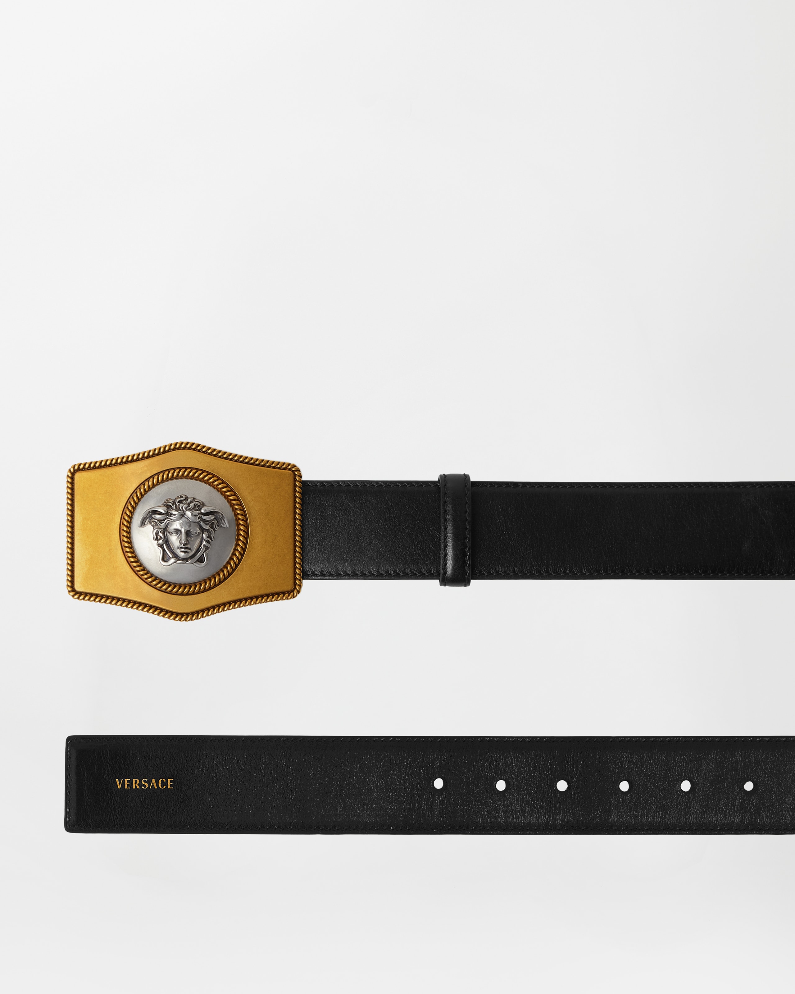 レザー ベルト 4 cm ブラック | VERSACE JP