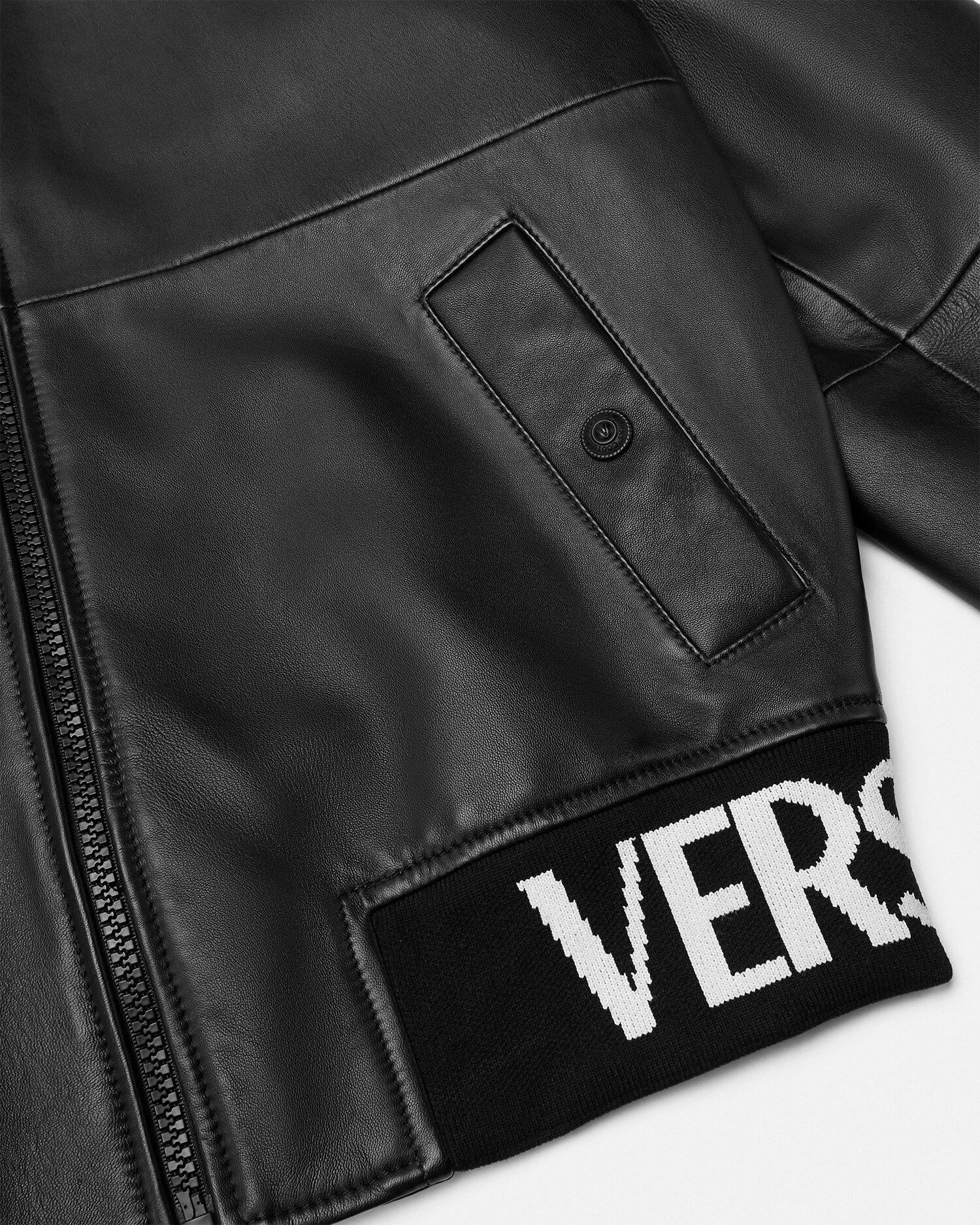 ロゴ レザー ボンバー ジャケット | VERSACE JP
