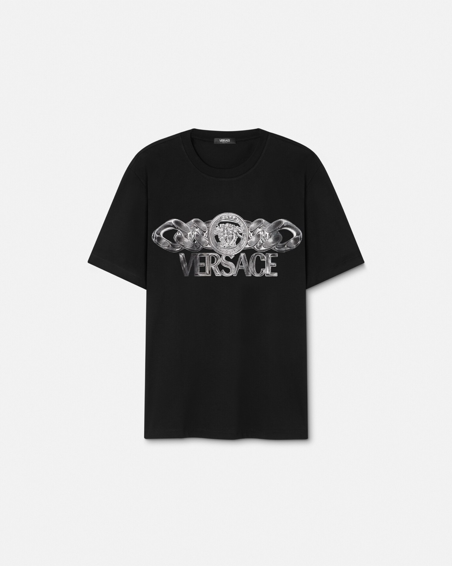 Versace☆関税込☆メデューサ・オン・チェーン Tシャツ 関税込 ヴェルサーチェ Tシャツ メドゥーサ オン チェーン ロゴ