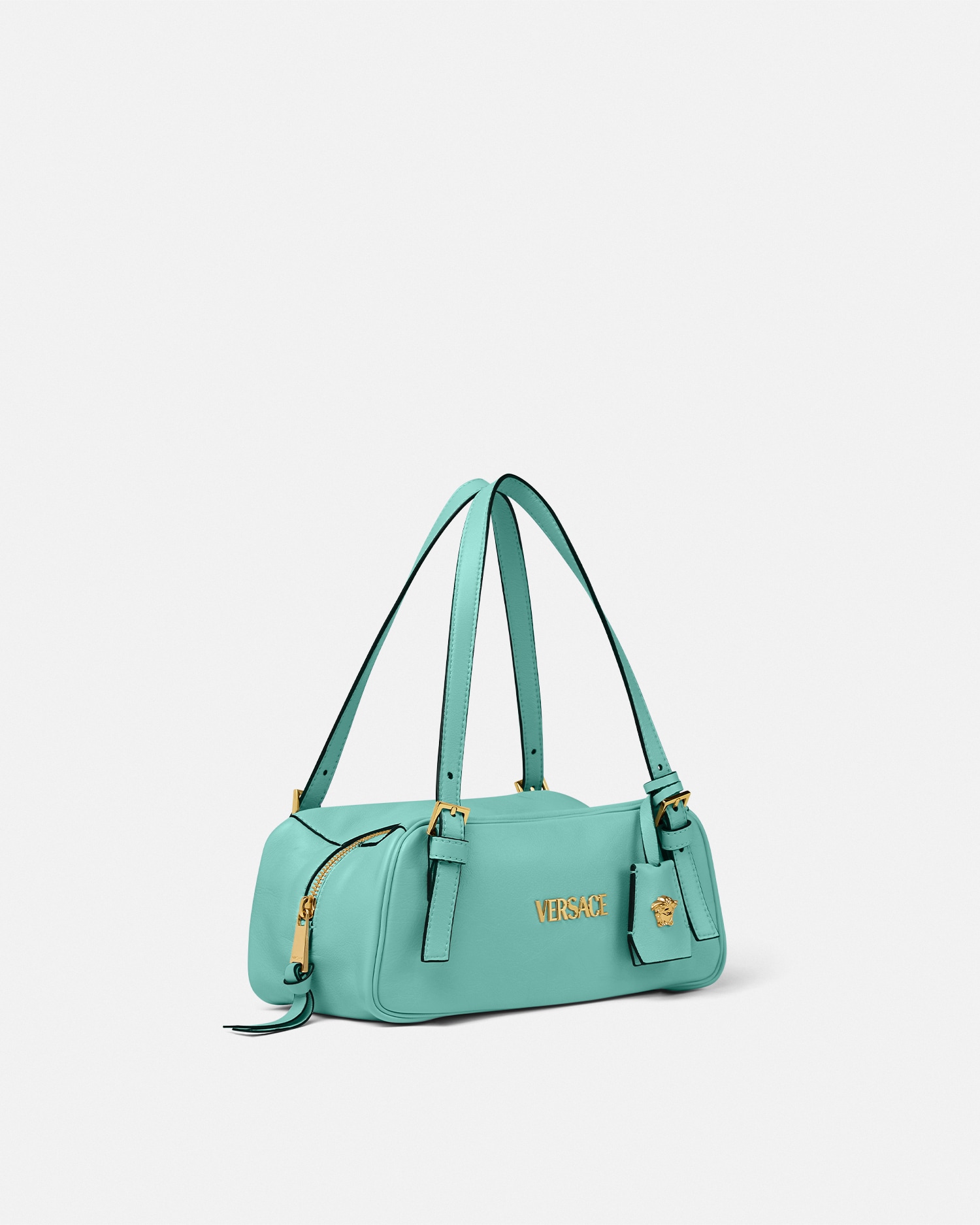 versace ボウリング ショルダー バッグ ヴェルサーチェ タグ Versace Tag Bowling Bag Black,Gold | VERSACE US