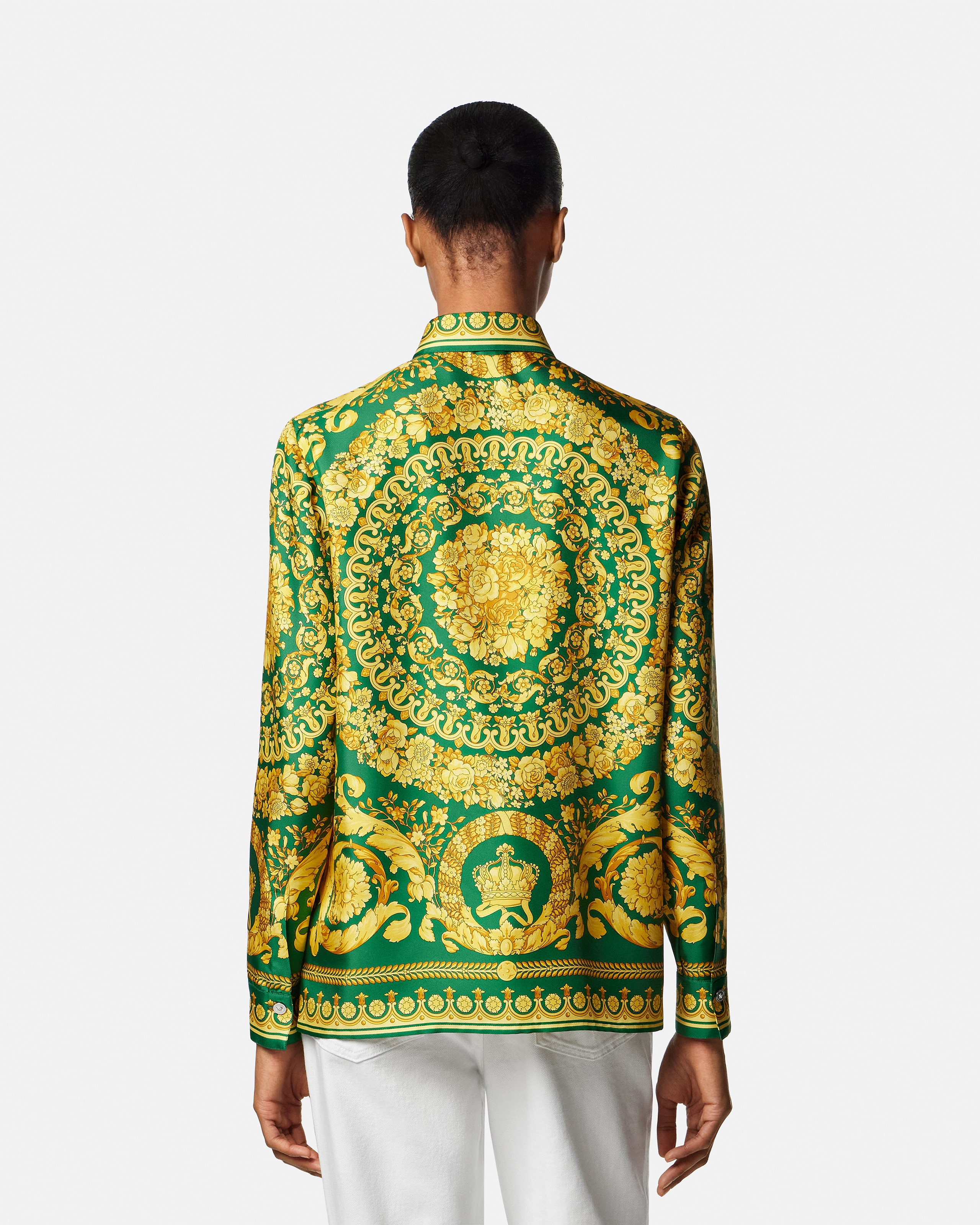 バロッコ シルク シャツ グリーン,ゴールド | VERSACE JP