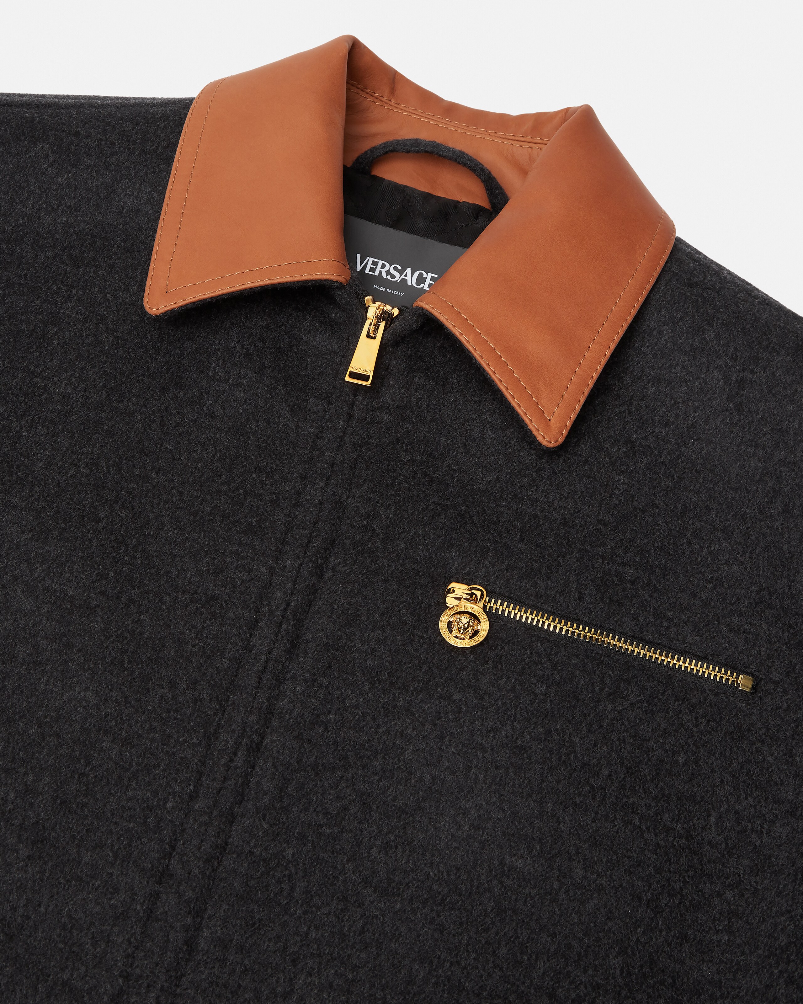 GIANNI VERSACE ブラックウール　モッズコート　52位　中綿 90_1022244-