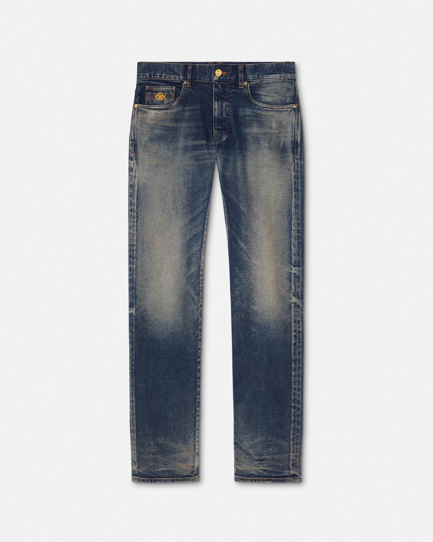 LA5094 ヴェルサーチ 総柄 カジュアルパンツ グリーン×ブルー 28 VERSACE JEANS COUTURE (ヴェルサーチェ ジーンズ クチュール