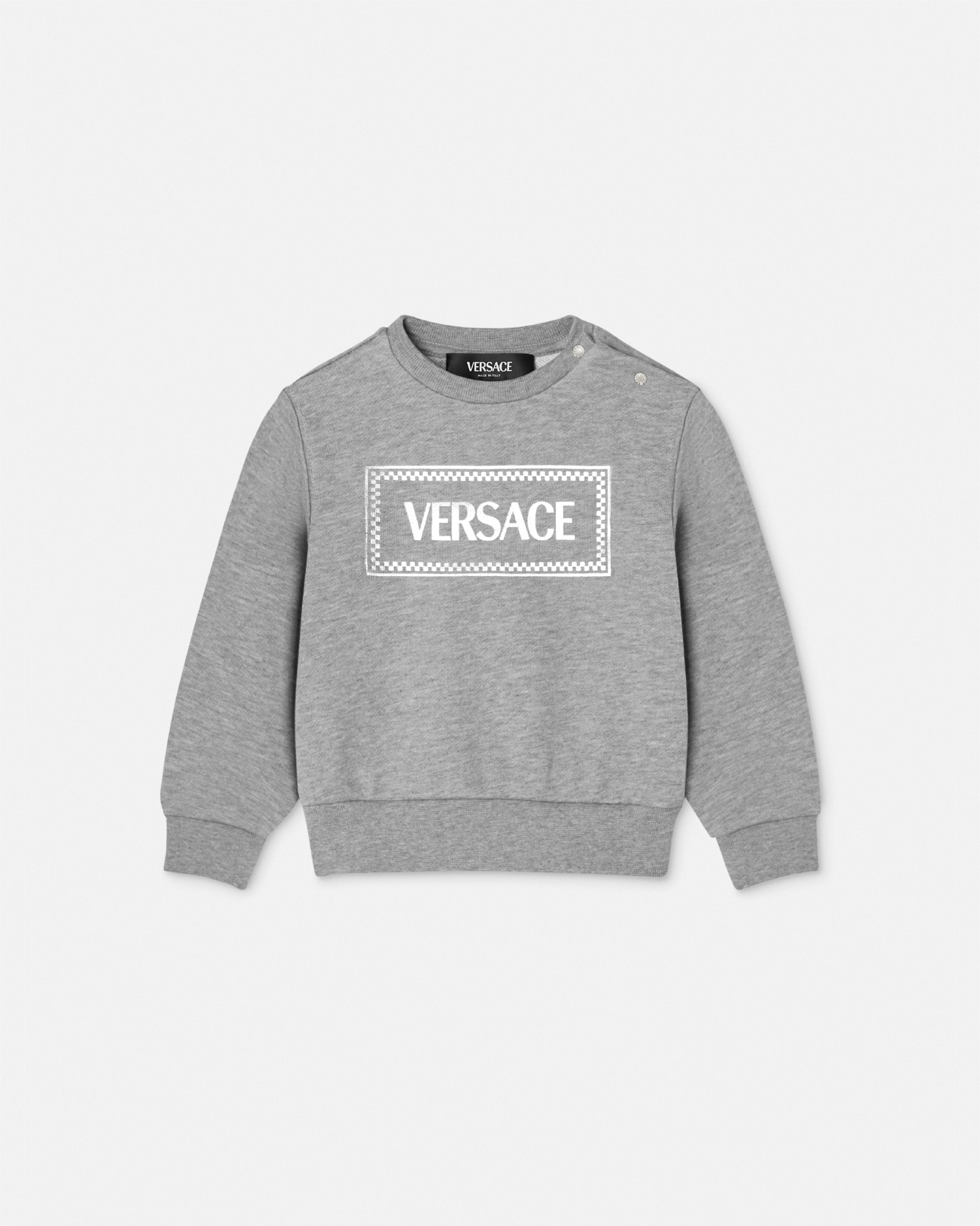 ★VERSACE★メタリック ロゴ スウェットシャツ メンズ デザイナー スウェットシャツ & パーカー | ヴェルサーチ