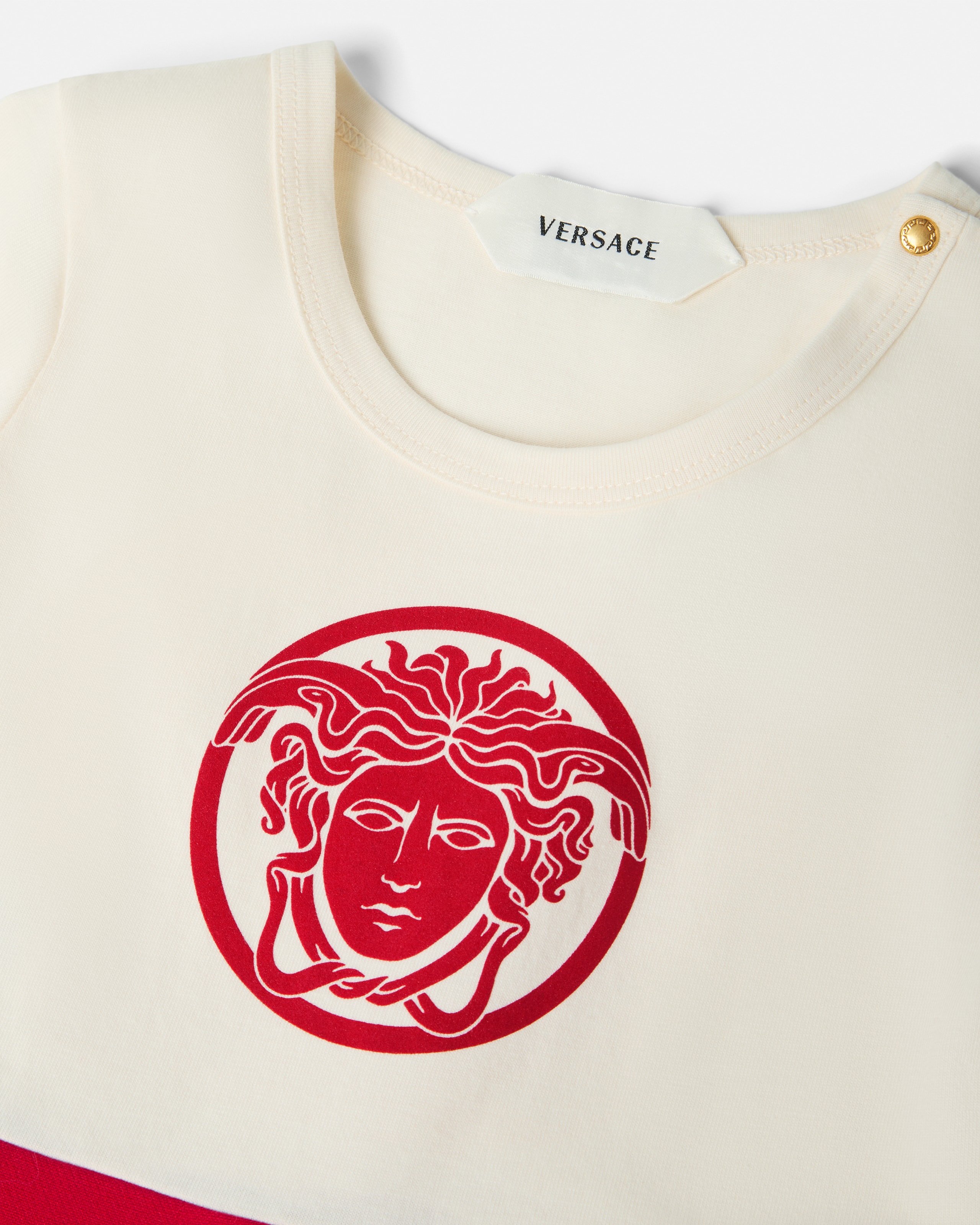 ベビー用ジャージーのプリント入りミラノステッチTシャツドレス 