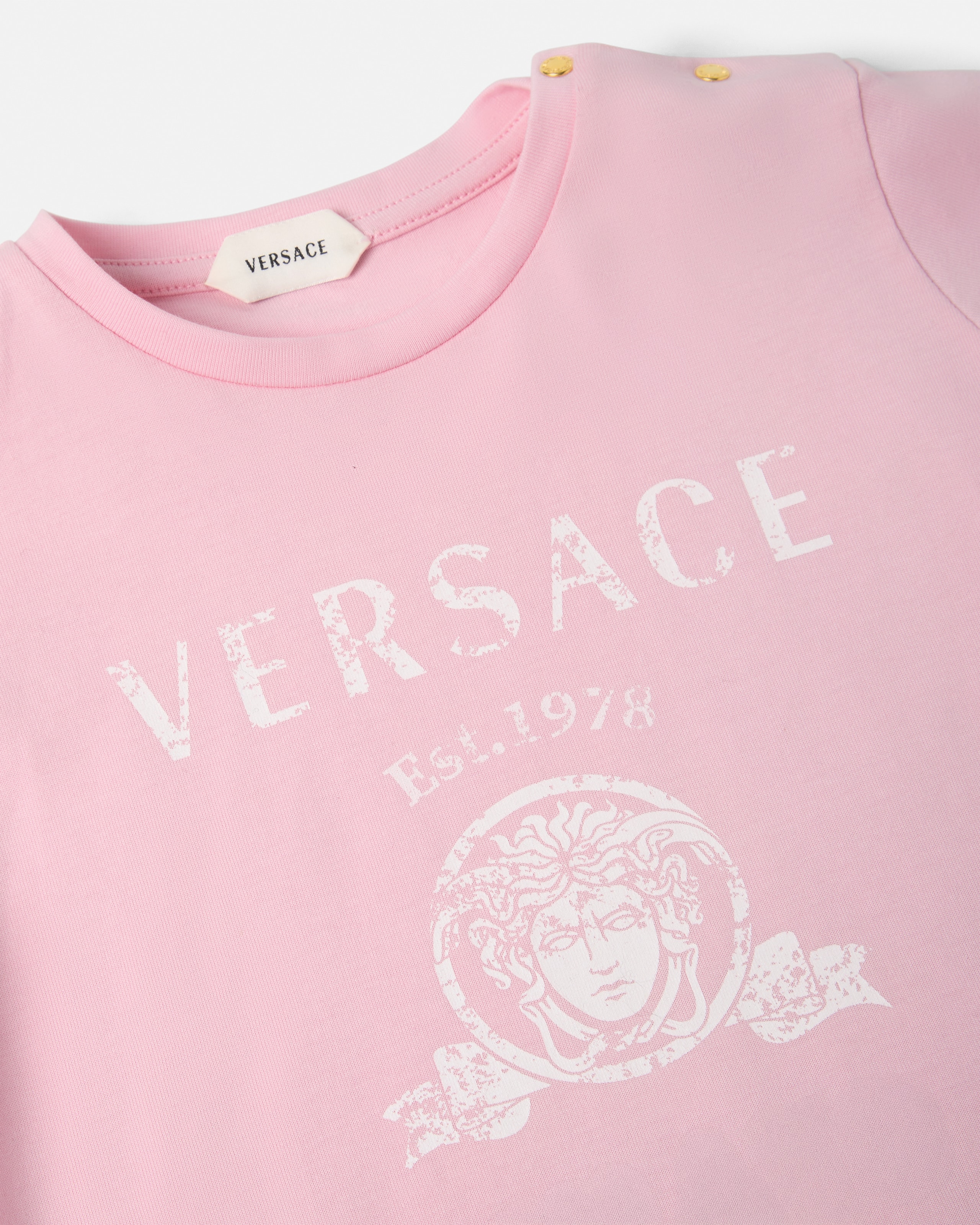 ベビー向けプリント入りジャージーTシャツ ピンク | VERSACE JP