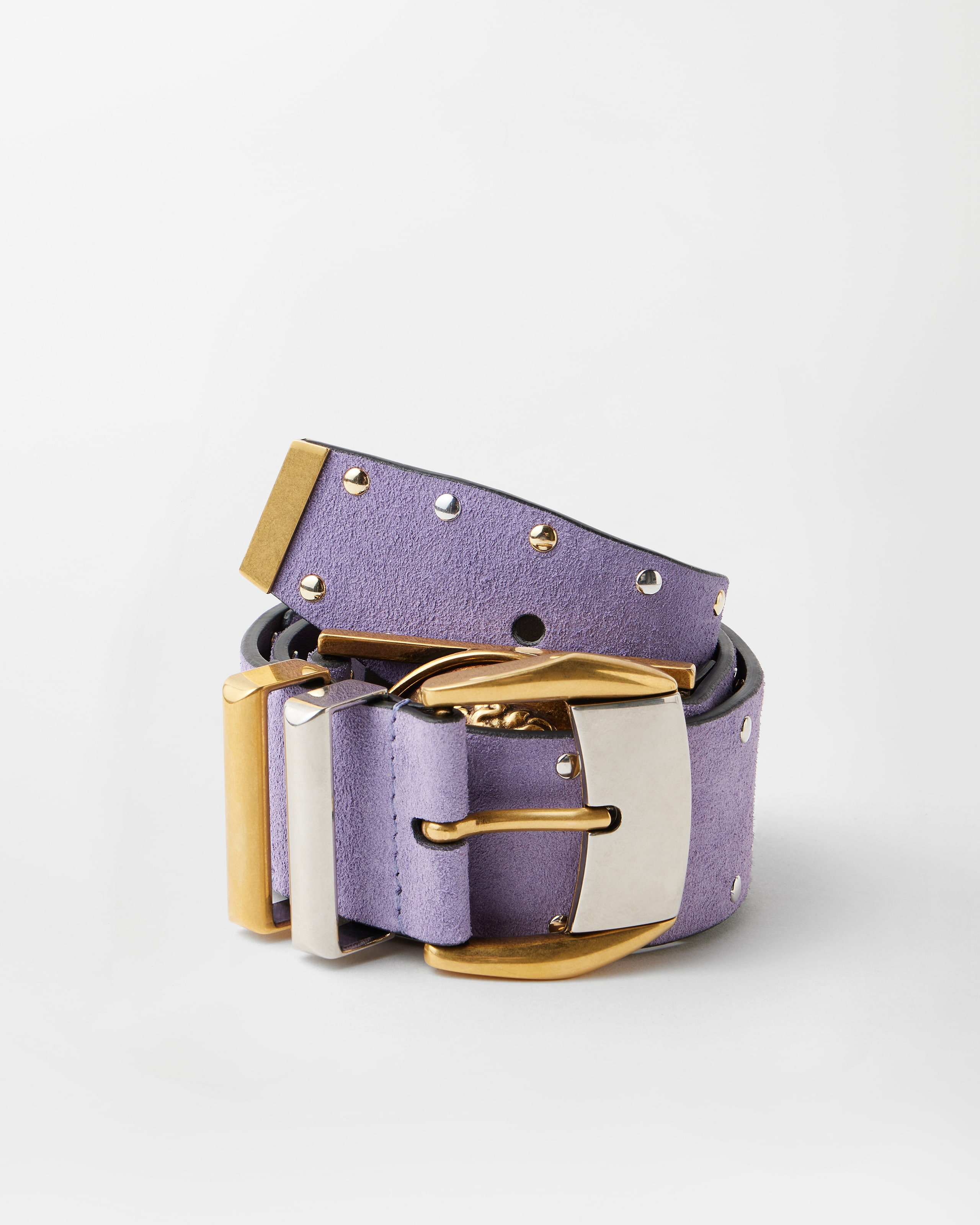 スタッド スエード ベルト 4 cm パープル | VERSACE JP
