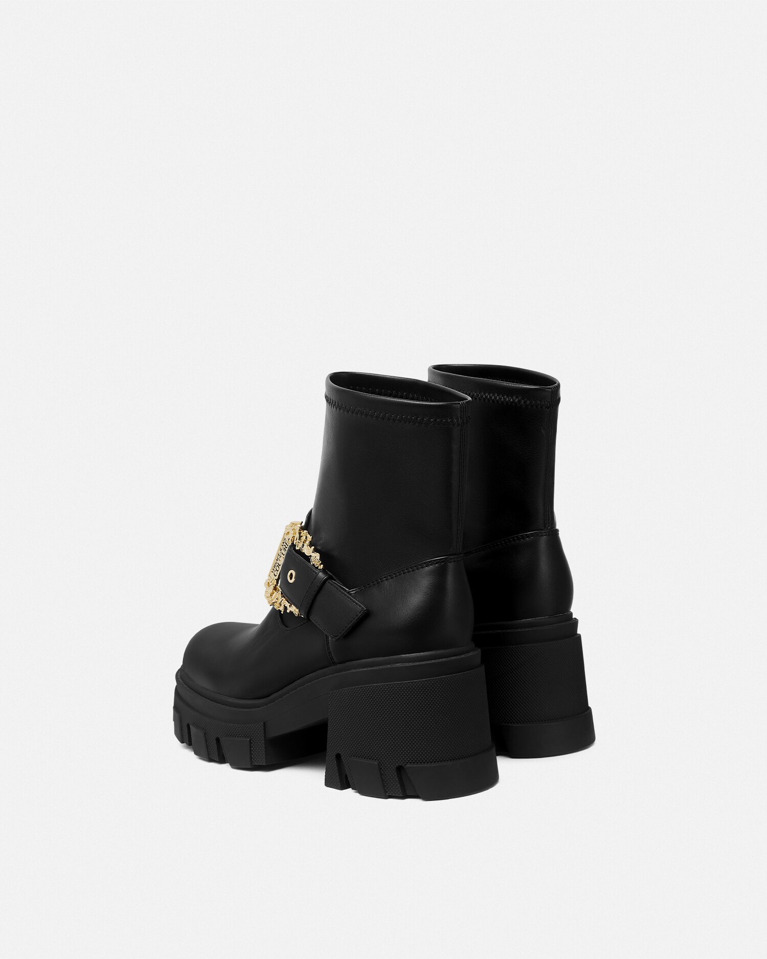 ソフィー バロック バックル ブーツ ブラック,プリント | VERSACE JP