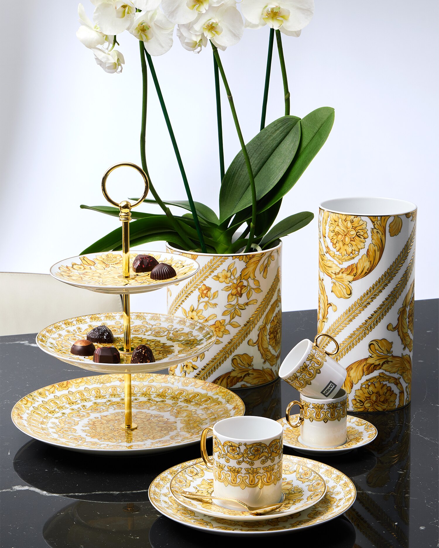 ヴェルサーチ　花瓶 VERSACE ヴェルサーチ 花瓶 フラワーベース 陶器 マルチカラー