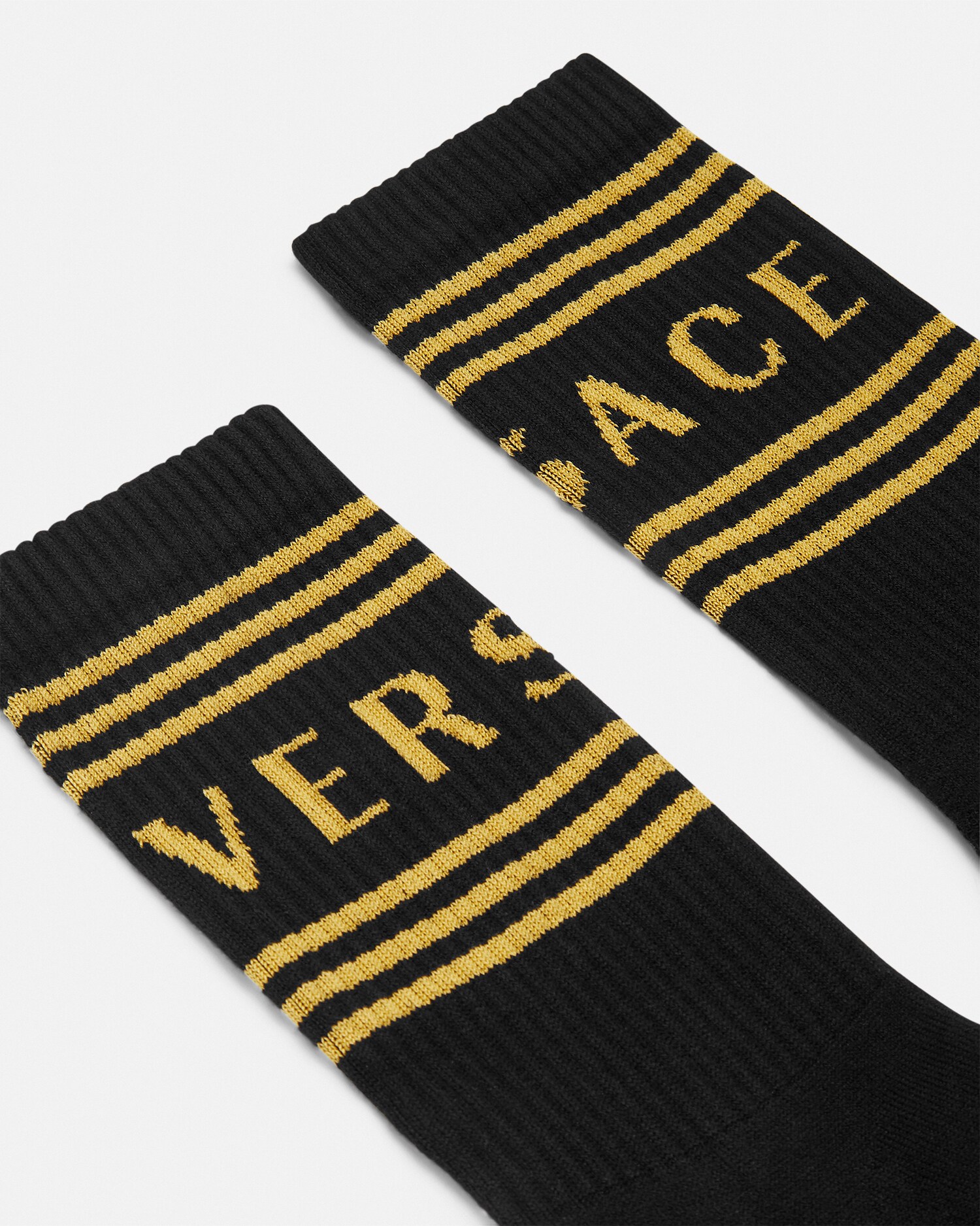 リブ編み コットン ソックス ブラック,ホワイト | VERSACE JP リブ編み コットン ソックス ブラック,ホワイト | VERSACE JP