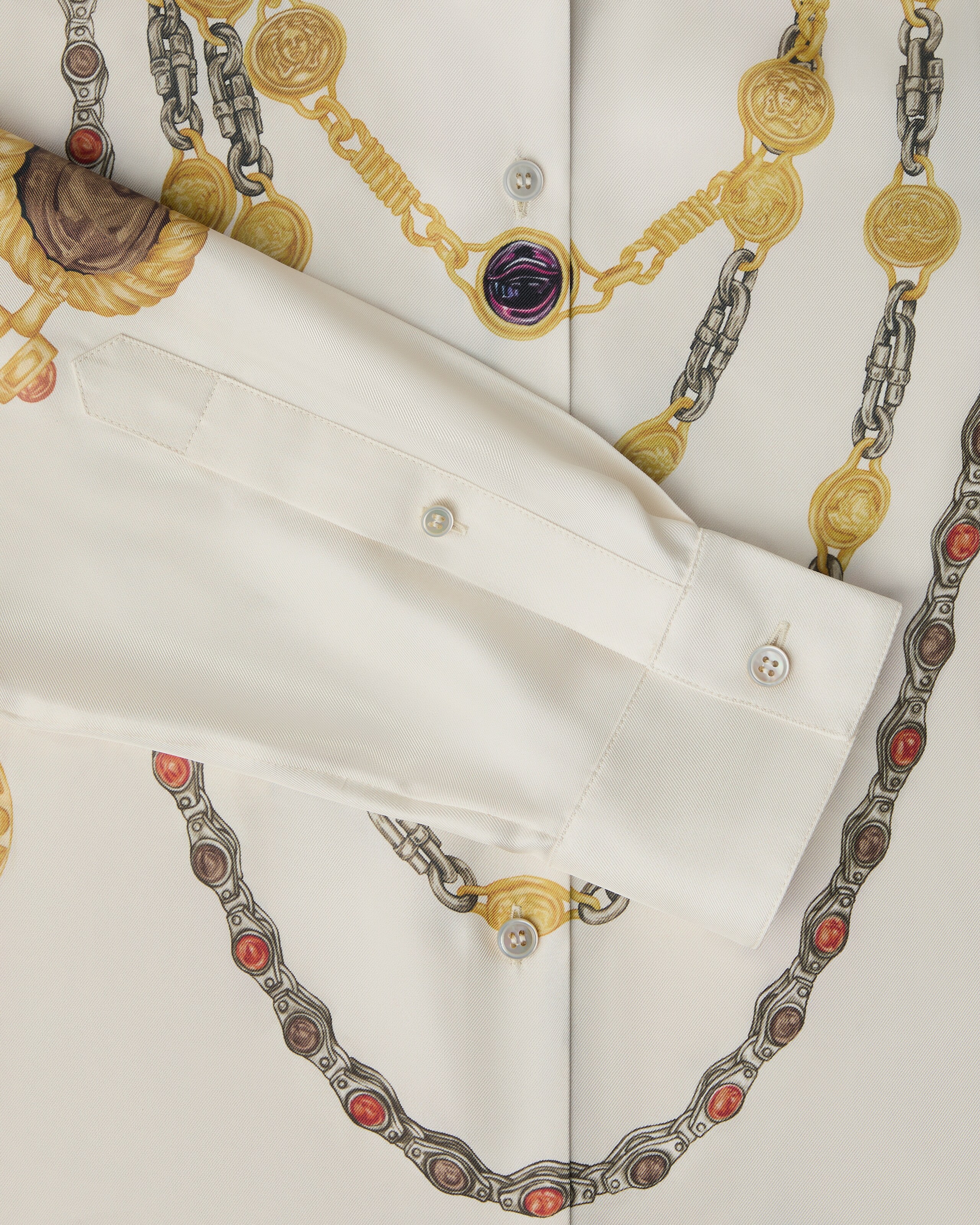 プリント シルク ツイル シャツ ホワイト,プリント | VERSACE JP