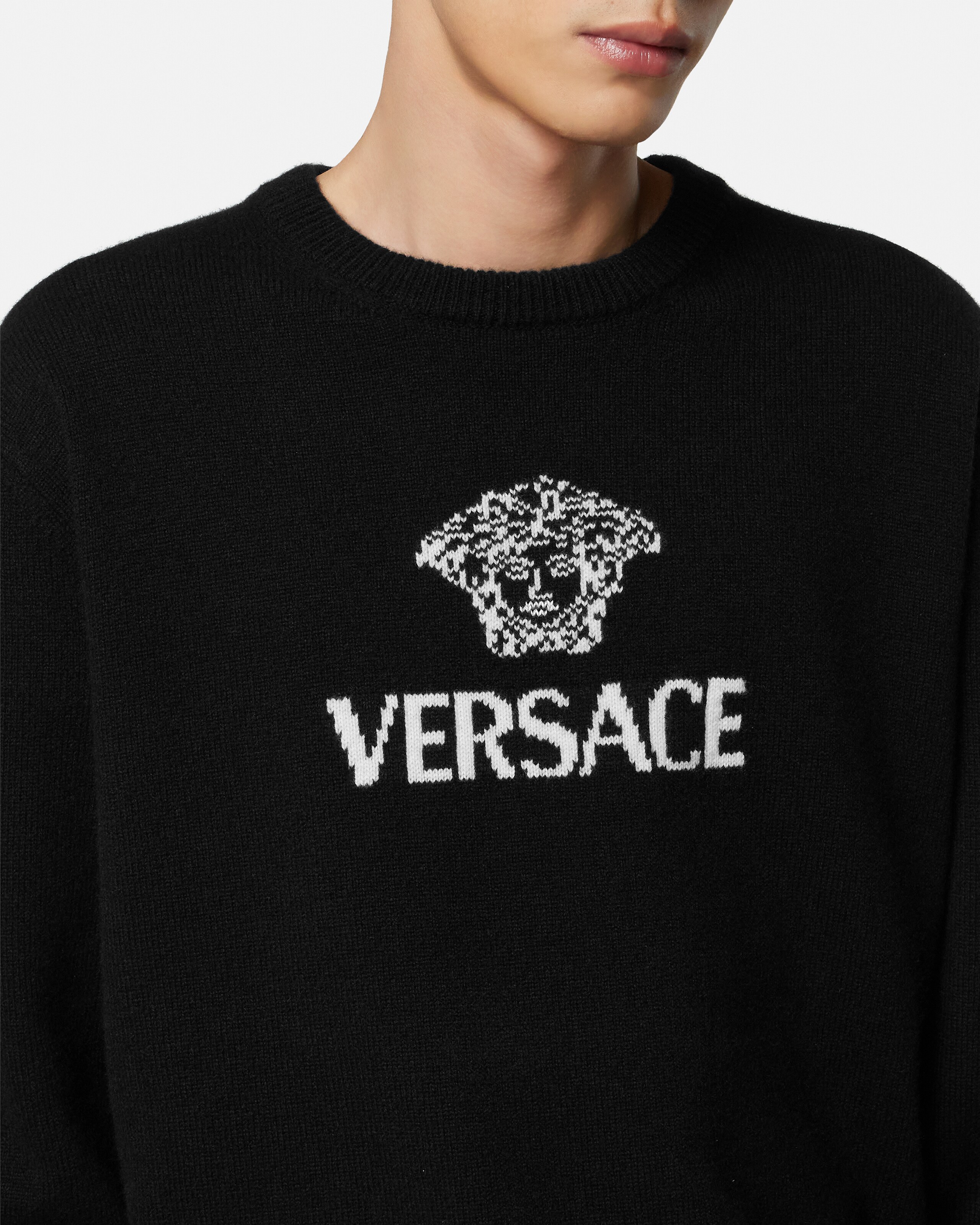 インターシャ カシミヤ ニット セーター | VERSACE JP