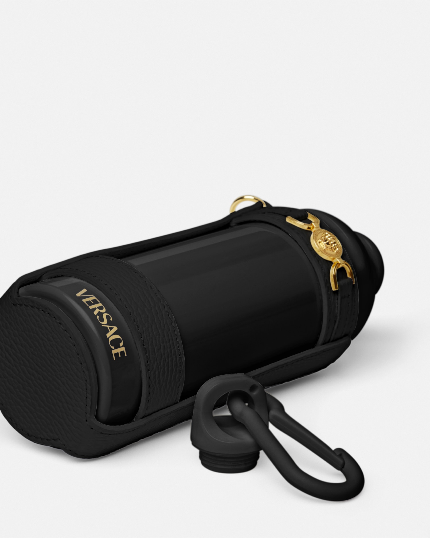 VERSACE - ヴェルサーチ VERSACE ロゴ カラビナ付き 水筒 インテリア ウォーターボトル タンブラー アルミニウム ブルー VERSACE(ヴェルサーチェ) タンブラー・水筒(ライフスタイル