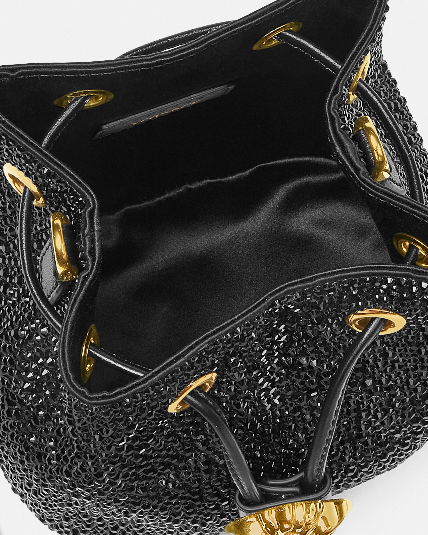 【VERSACE】ミニバケットバッグ クリスタルラメドゥーサ 2色展開 ミニ バケット バッグ クリスタル ラ メドゥーサ | VERSACE JP