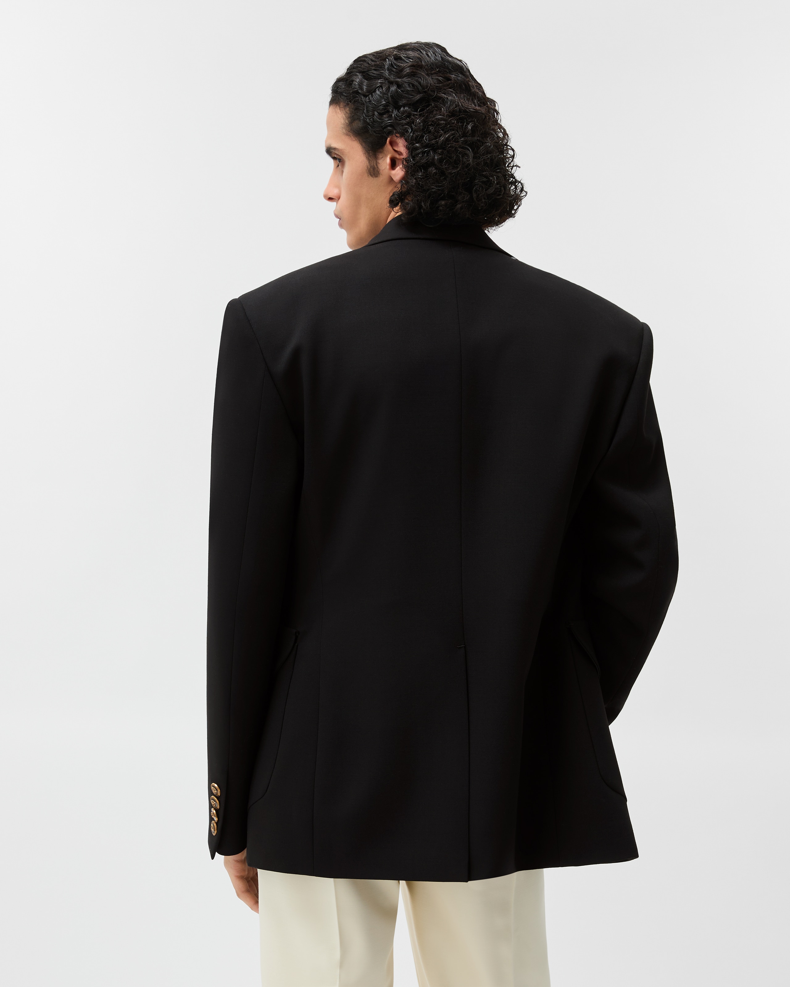 45R ウールストレッチのブレザー ストレッチ ウール ブレザー ブラック | VERSACE JP