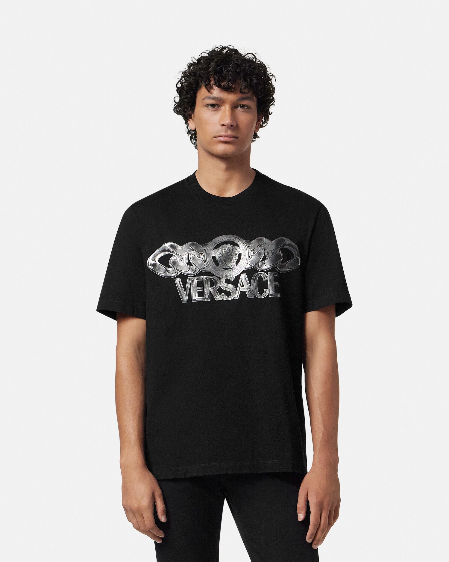 関税送料込み◆VERSACE◆メドゥーサ オン チェーン Tシャツ Tシャツ メドゥーサ オン チェーン | VERSACE JP