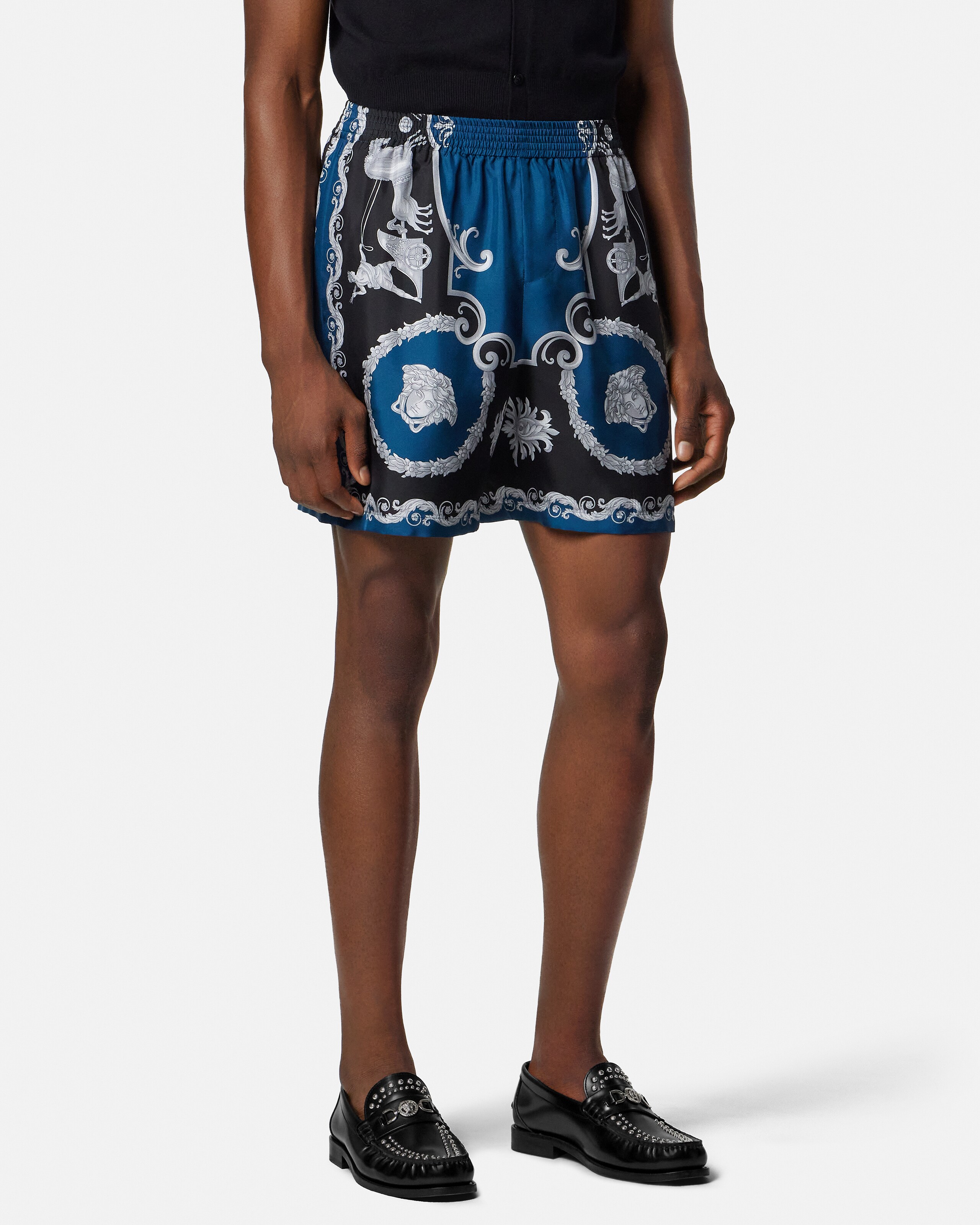 【着画】Gianni Versace ベルサーチ　アセテート　バミューダパンツ 90_1022225-