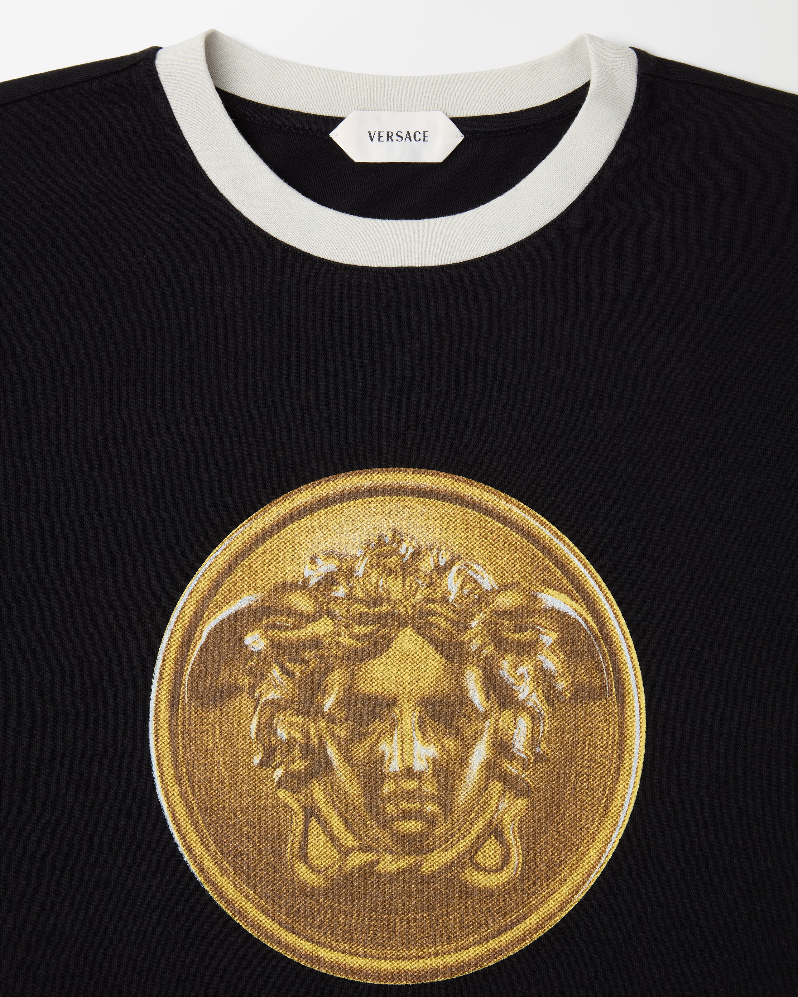 プリント コットンジャージー Tシャツ ブラック | VERSACE JP