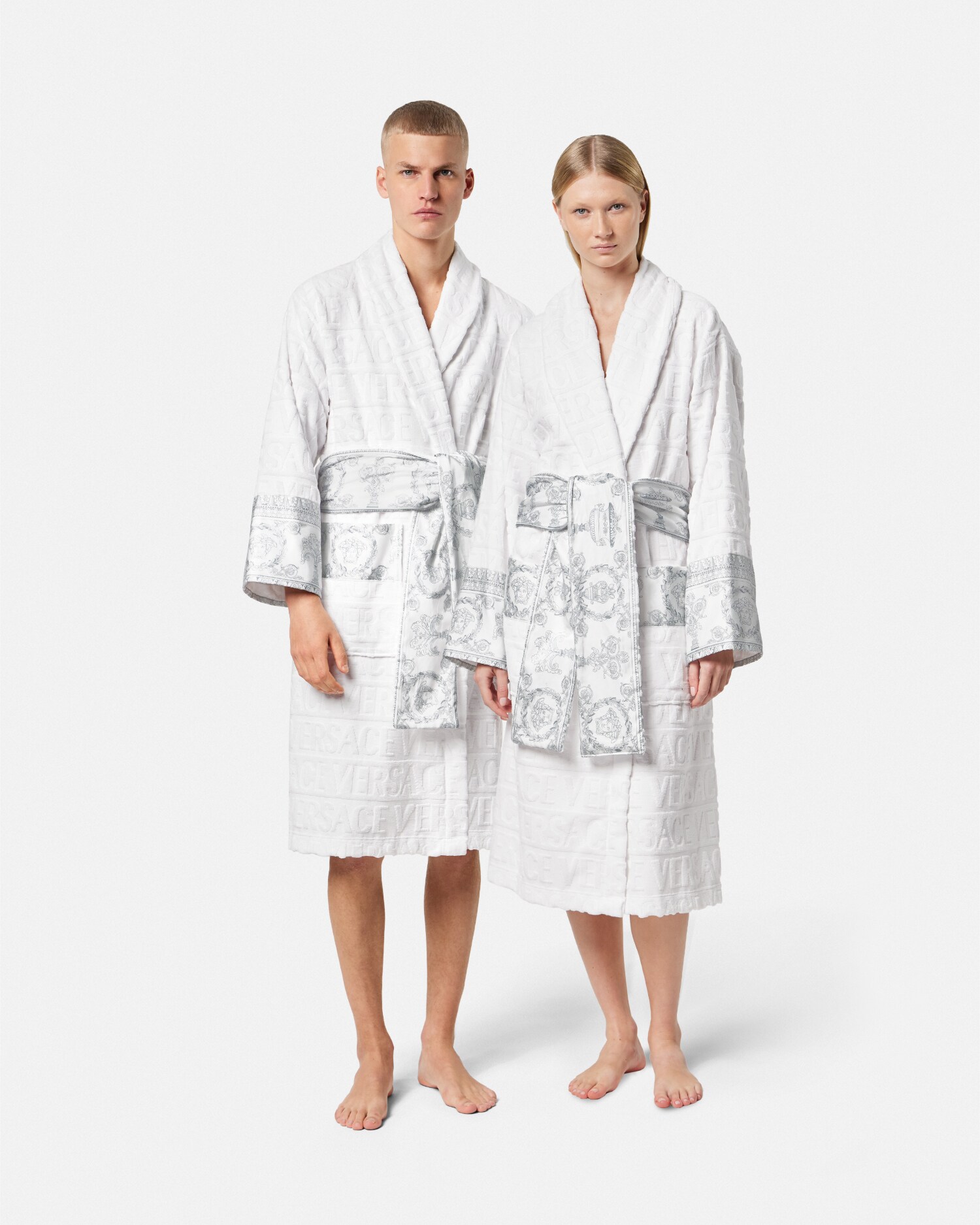 VERSACE ヴェルサーチ バスローブ ガウン ホワイト ピンク 2着セット 