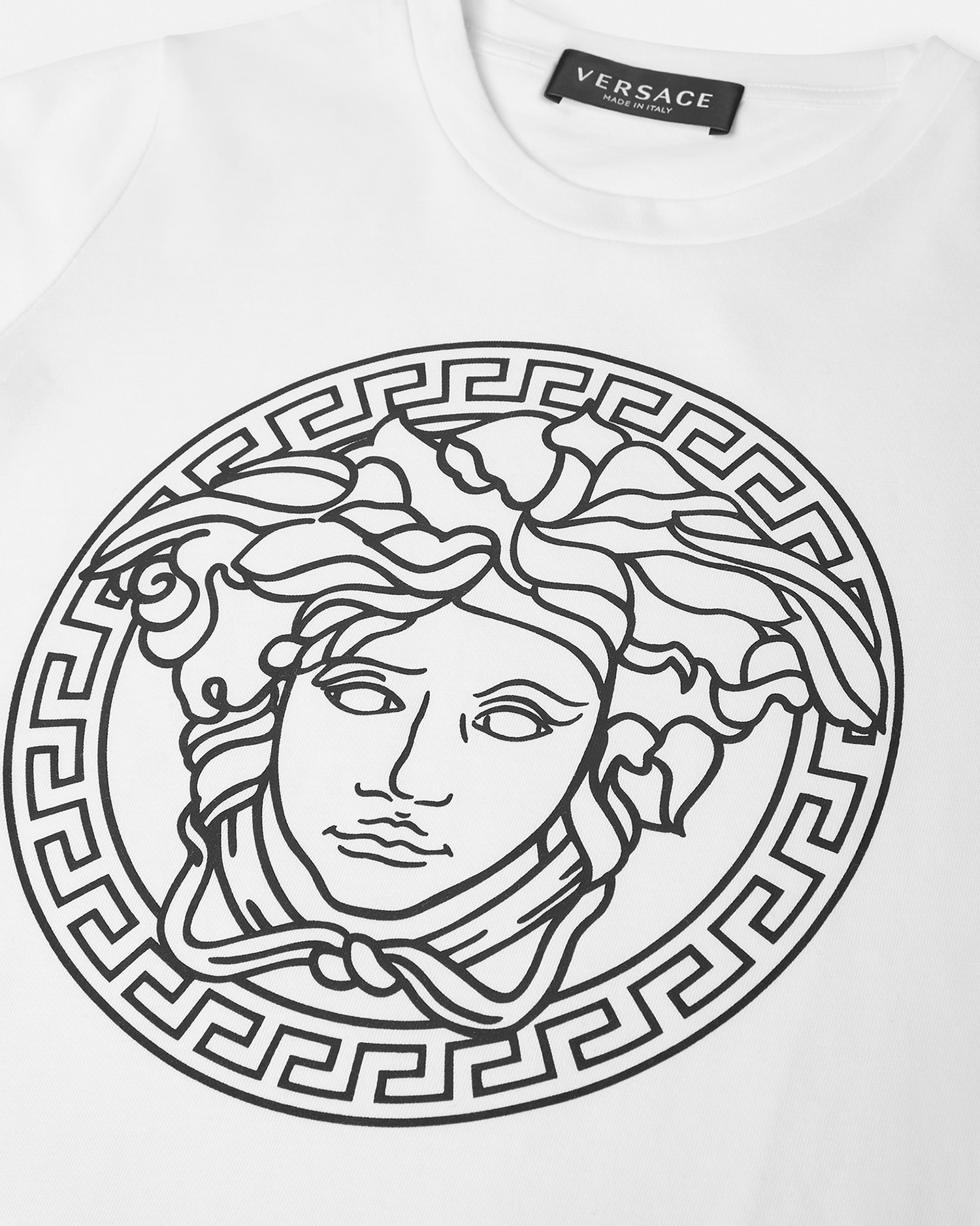 キッズ プリント コットンジャージー Tシャツ ブラック,ホワイト