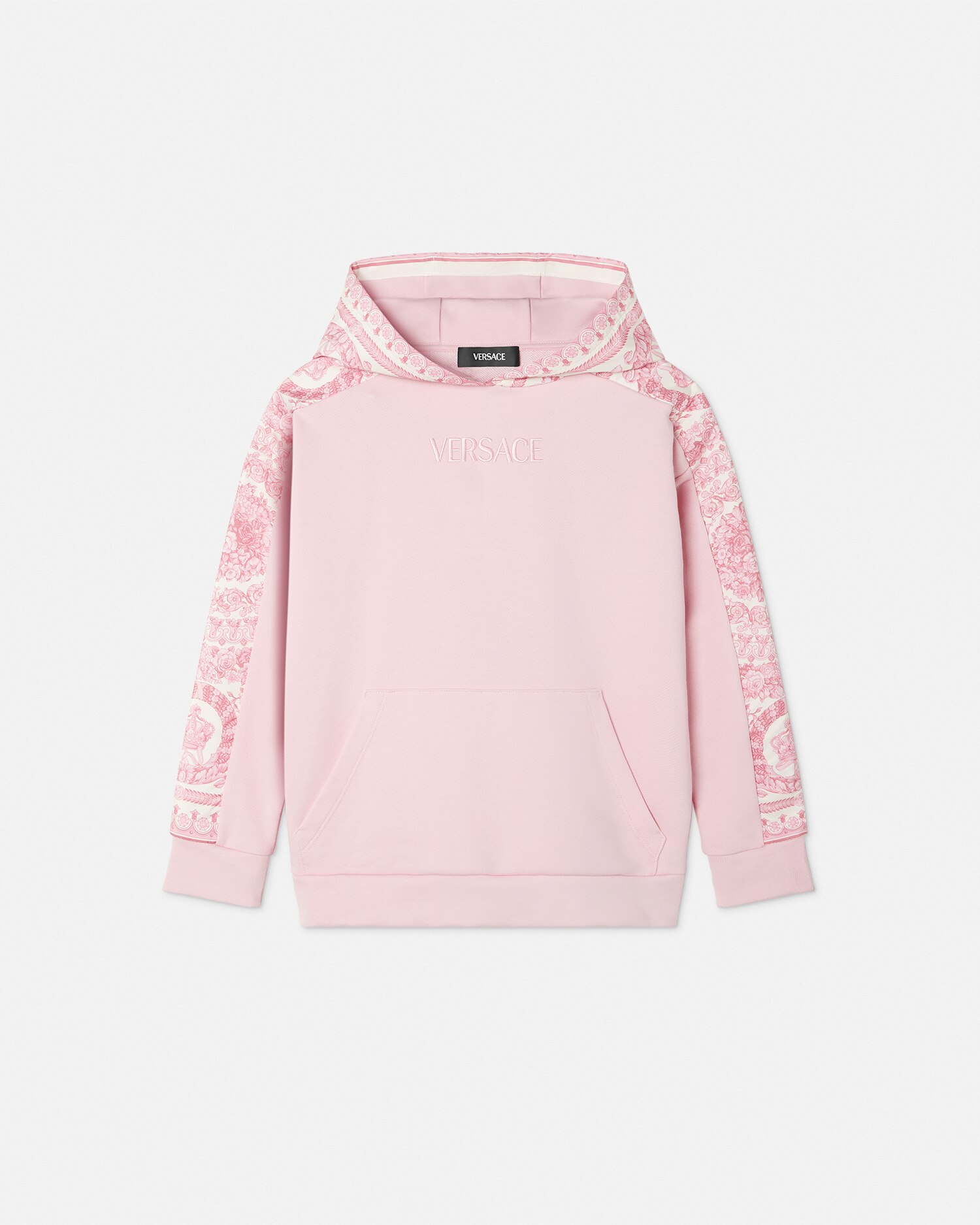 VERSACE☆キッズ ロゴ コットンブレンドドレス ピンク Embellished Versace Logo Kids Dress Pink | VERSACE US