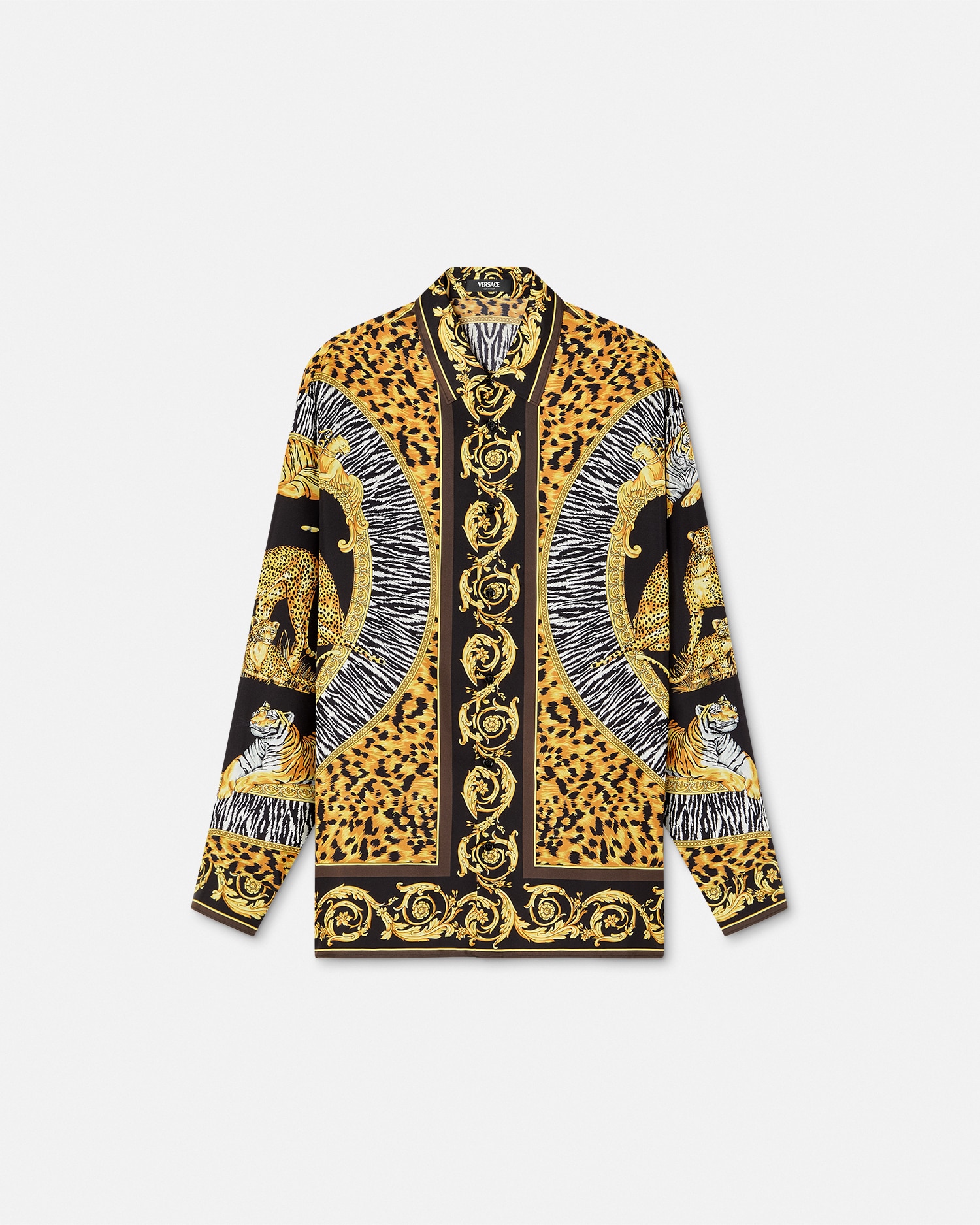 Lサイズ◎VERSACE バロック柄 半袖シャツ メンズ夏物 VERSACE ヴェルサーチ バロック柄シルクシャツ - メルカリ