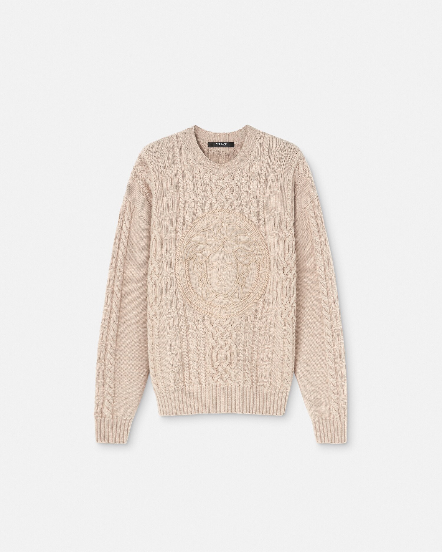 メドゥーサ ケーブルニット セーター ベージュ | VERSACE JP