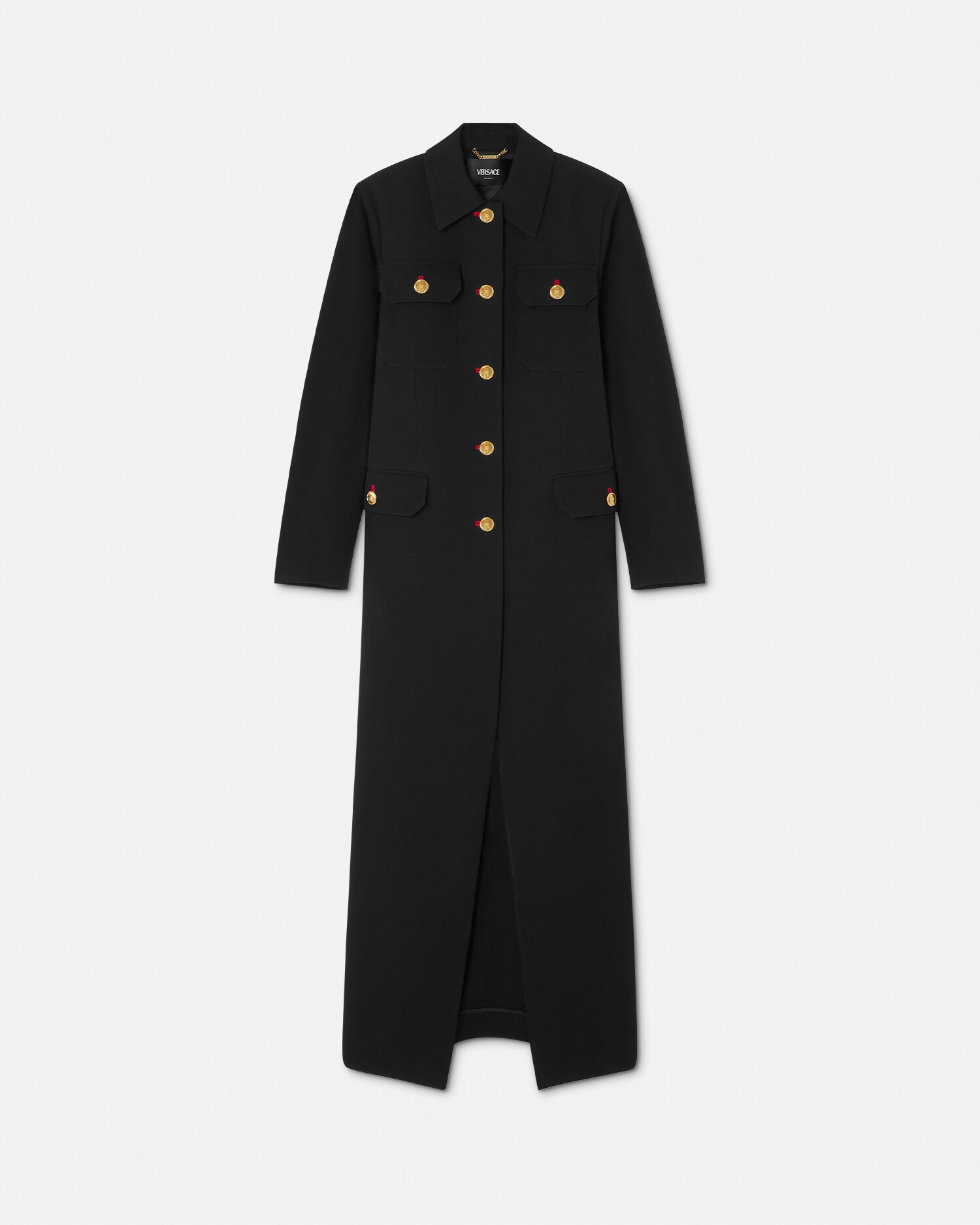 ヴェルサーチチェスターロングコートウールグレー灰色VERSACE