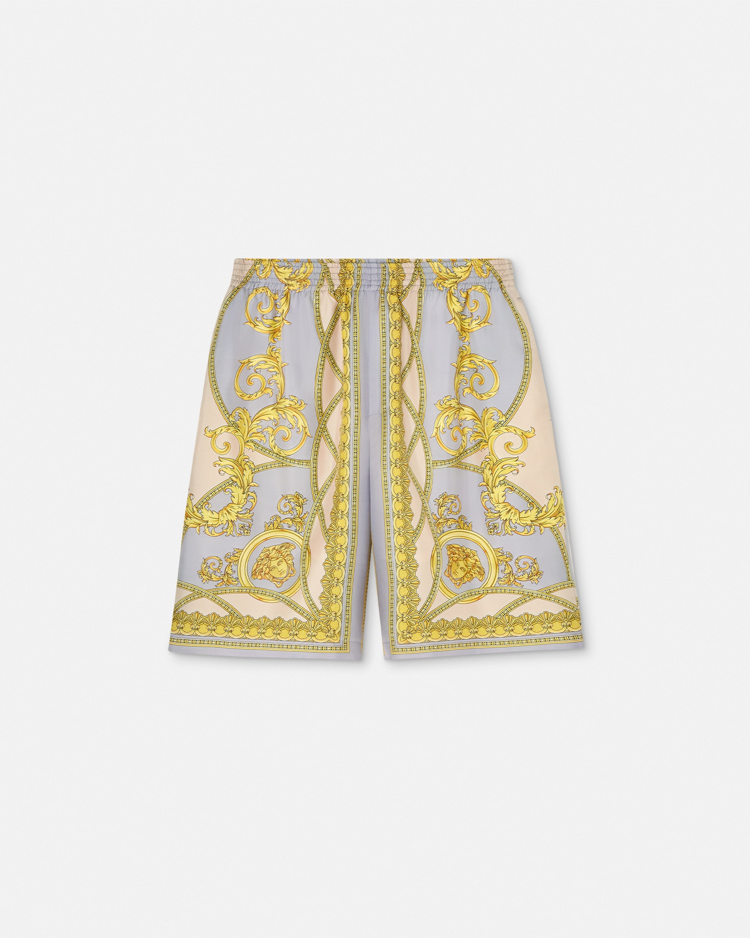 ラ クープ デ デュー シルク ショートパンツ グレー,プリント | VERSACE JP