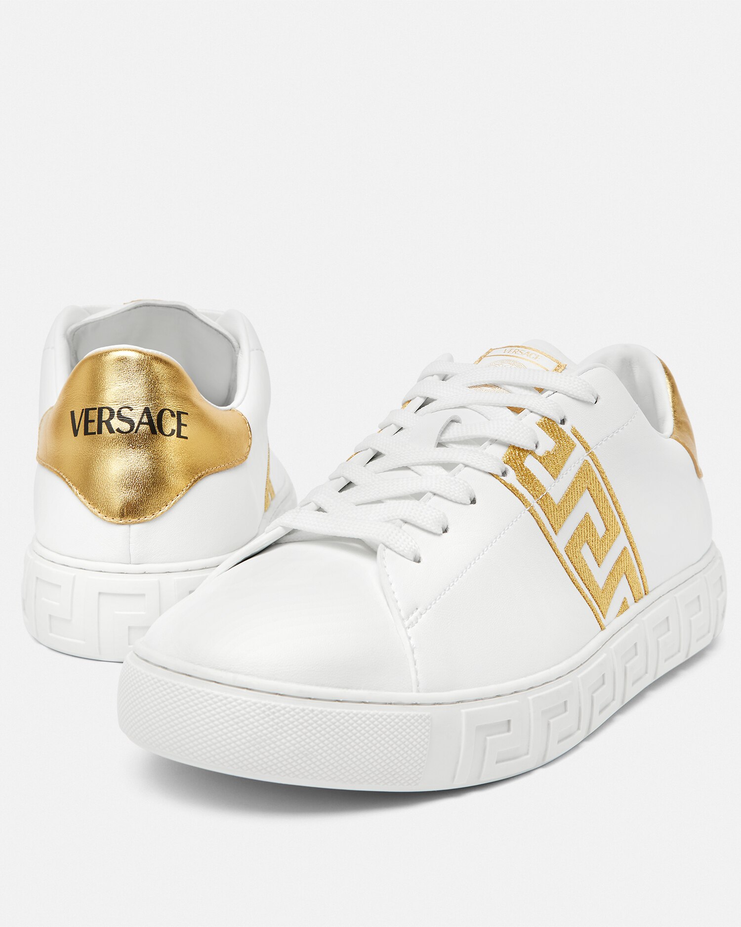 【VERSACE】 グレカ スニーカー 関税/送料込 バロッコ グレカ スニーカー ベージュ,プリント | VERSACE JP